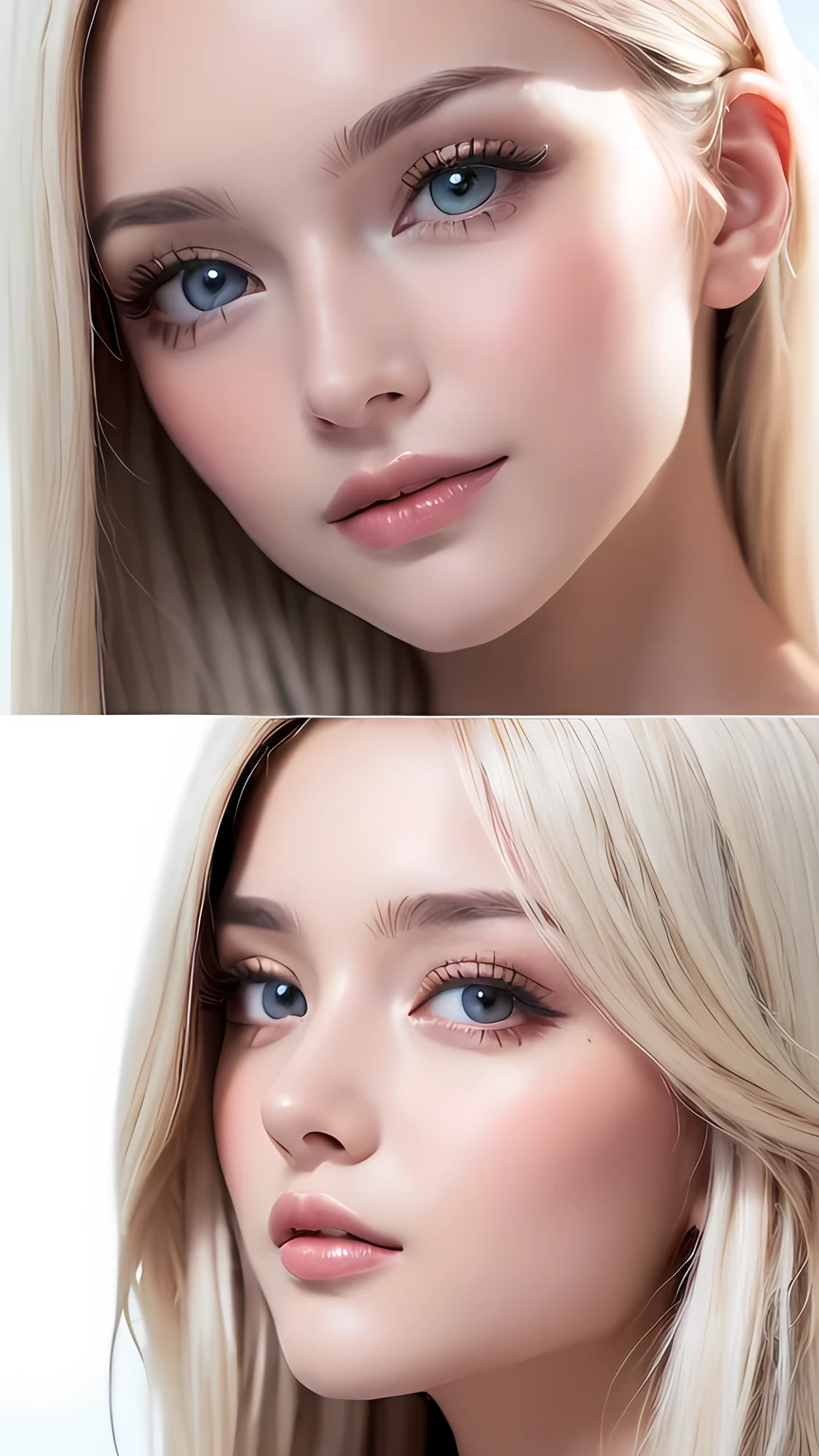 Original photo、(((Extreme beauty portrait)))、((Glowing, incredibly white, beautiful young skin))、1 girl、Cute beautiful  faced  girl from Prague、((Shiny bright metallic platinum blonde hair))、Super long straight silky hair、Hair hanging down in front of the face、[Her incredibly bright light blue eyes with a whitish tint are attractive.,]、Silky long hair、Eyeliner、Beautiful Bangs、Hair between the eyes、Fluttering Hair、Laughter、((masterpiece、最high quality、Ultra-detailed、Film Light、Intricate details、High resolution、8k、Very detailed))、Detailed Background、8K UHD、Digital SLR camera、Soft Light、high quality、Film Grain、Fuji XT3 、Shallow depth of field、Natural soft light、（Perfect hands）、Perfect beautiful face、Round face、Small Face Beauty