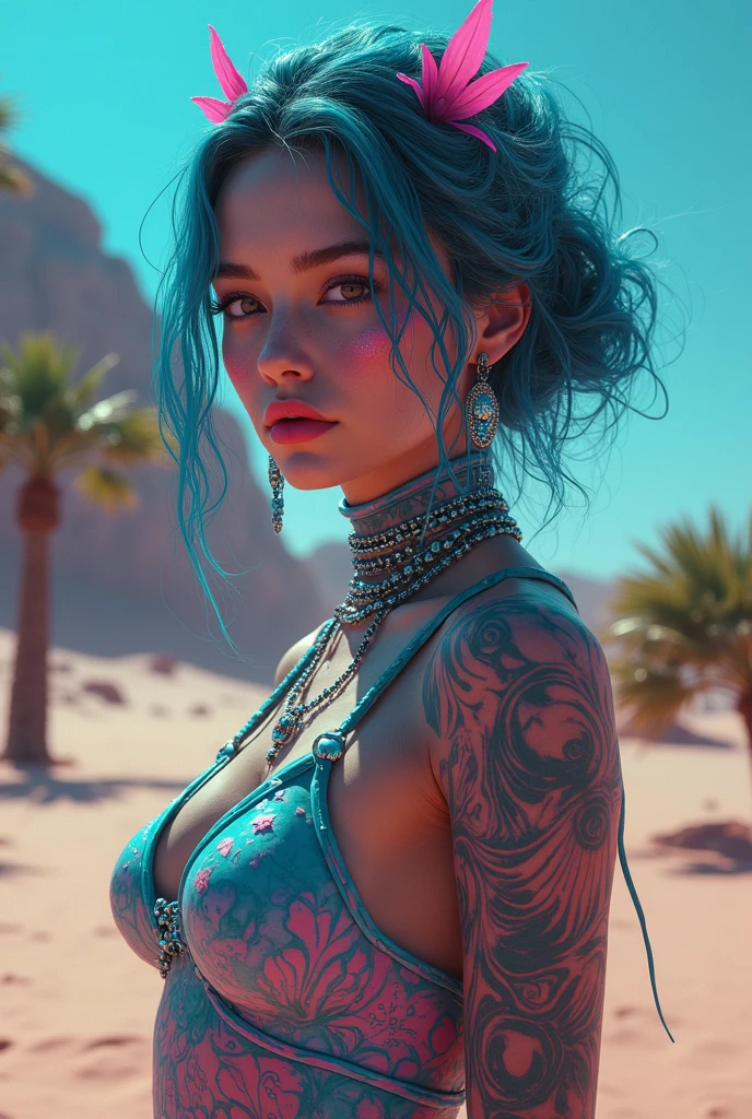 ((Best Quality)), ((Masterpiece)), (High Definition:1.3), 3D, Beautiful (Cyberpunk:1.3), Morning Black Beach, Palm Trees, Corporate Logo, HDR (High Dynamic Range), Ray Tracing, NVIDIA RTX, Super Resolution, Unreal 5, Subsurface Scattering, PBR Texturing, Post-Processing, Anisotropic Filtering, Depth of Field, Maximum clarity and sharpness, multi-layer textures, albedo maps and specular maps, surface shading, accurate simulation of light-material interactions, perfect proportions, octane rendering, two-tone lighting, low ISO, white balance, rule of thirds, wide aperture, 8K RAW, efficient subpixel, subpixel convolution, luminescent particles, smiling smile, Walking pose, yellow lip grease, ear piercings are glass and large heart shaped, glowing piercings, lips are thick, sweat is heavily, floor is wet, tattoos, hair color is two-tone, tongue, brown skin, lens flare, foggy, bangs cut horizontally, cropped bob cut hair, gentle, butterflies flying, leaking, eating ice cream, nipple piercings, on bed, lying on your back, garter belts, sheer clothes, kneeling to show crotch, sheer clothes, shy face, radical clothes, pubic hair, large nipple piercings, smiling, yoga poses,