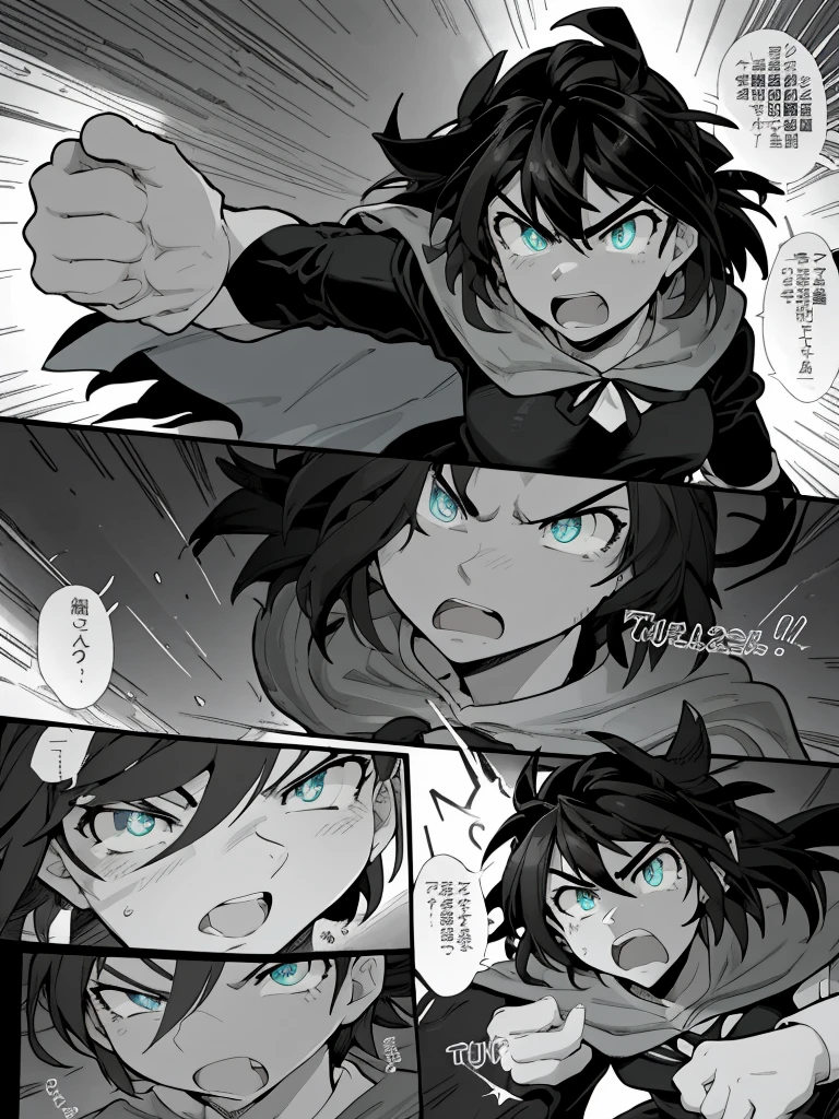 best quality , monochrome, lineart, 1girl, short dark hair, tan skin, freckles, stylish, edgy outfit, angry expression, looking at viewer,open mouth, sharp teeth, angry tears, white background oldest, comic