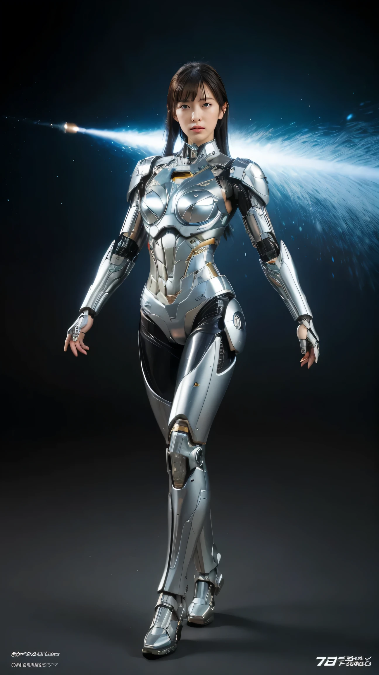 Textured skin, Super detailed, Attention to detail, High image quality, Best Quality, High resolution, 1080P, hard disk, beautiful,(cyborg),(Missiles fired from the chest),Beautiful cyborg woman,Mecha Cyborg Girl,BATTLE MODE,Girl with a mechanical body,She wears a combat cyborg mech equipped with weapons,Full Body Shot、Lunar Surface