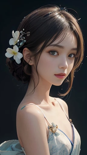 masterpiece, 1 beautiful girls, A detailed eye, Swollen eyes, top-quality, 超A high resolution, (Realistis: 1.4), OriginalPhotographs, 1girl in, verd s eyes, 电影灯光,A smile, japanes, a asian beauty, Korean, clean, ultra beautiful, little young face, Beautiful skins, A slender, cyberpunked (A hyper-realistic), (illustratio), (hight resolution), (8K), (ighly detailed), (The best illustrations), (beautifully detailed eyes), (ultra-detailliert), (wall-paper), (详细的脸), looking at the viewers, finely detail、A detailed face、murky、deep-shadows、Unobtrusive keys、pureerosfaceace_v1、A big smile、pink clothing、length hair、straight haired、46 points of diagonal bangs,Brown hair,Hair is disheveled