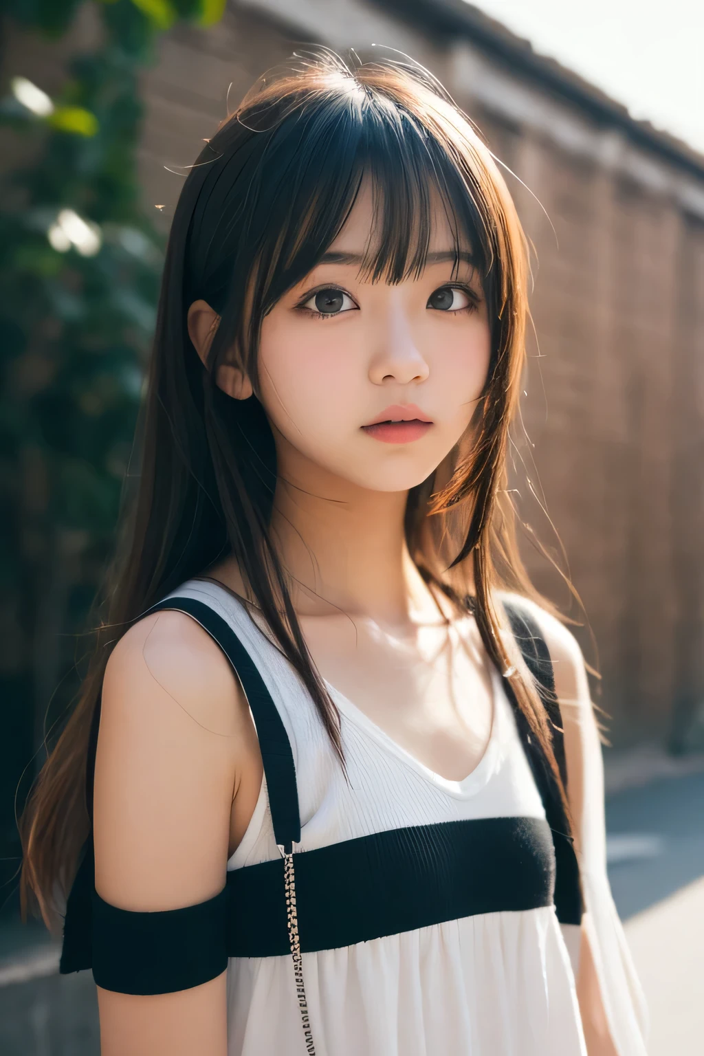 (masterpiece, best quality:1.3), 8k, official art, raw photo, absurdres, looking at viewer, upper body, natural, candid, (tight t-shirt:1.2), beautiful girl, pretty face, cinch waist, teen, facelight, film grain, chromatic aberration, sharp focus, dynamic lighting, cinematic lighting, detailed eyes and face, (smile:0.6), (hotpants:0.4), (bokeh background:1.2)