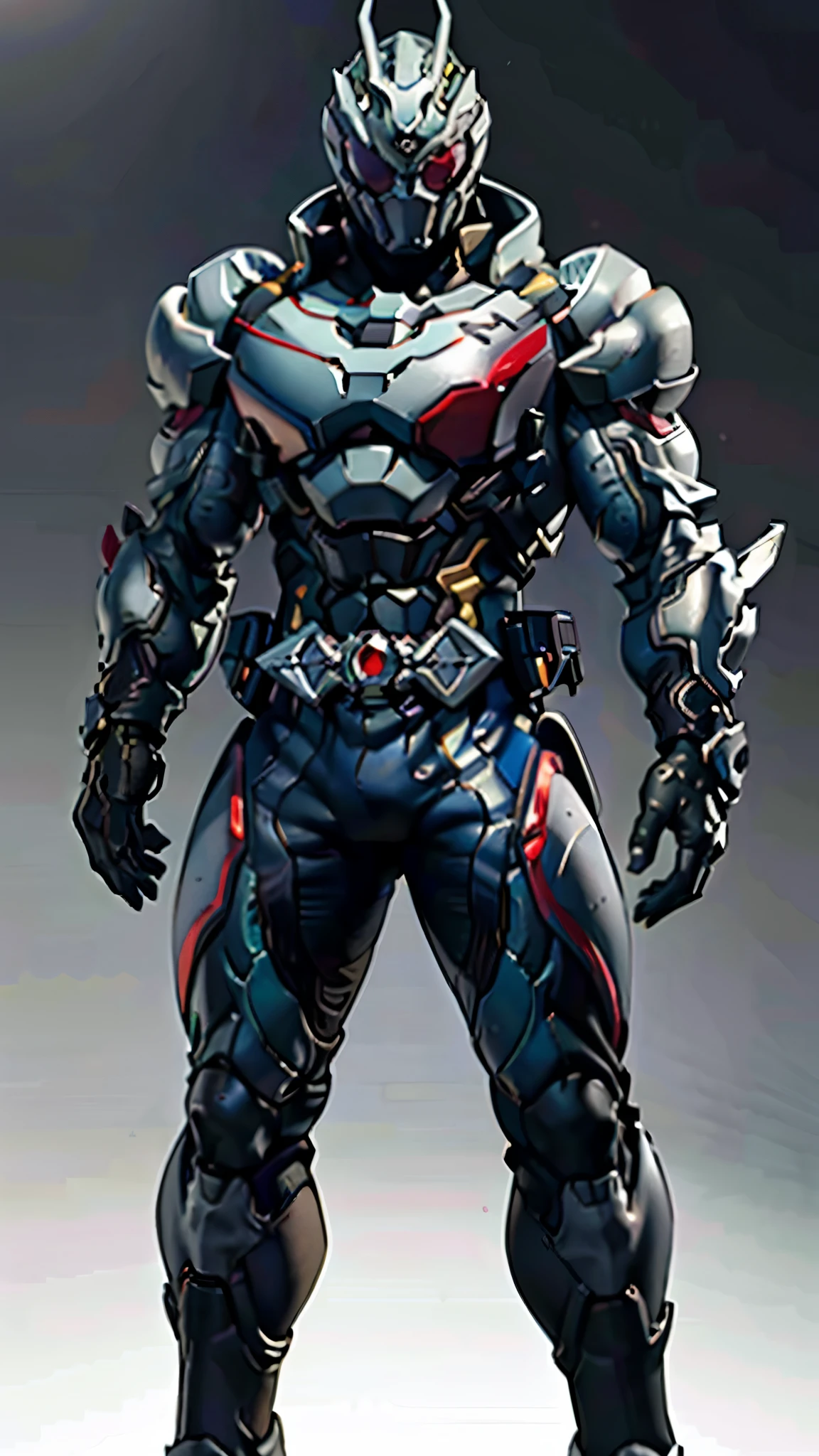 A close up of a robot with a helmet and a sword - SeaArt AI