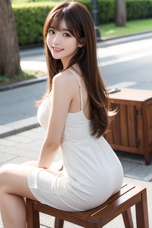 1woman, long hair, brown hair, brown eyes, cabin attendant