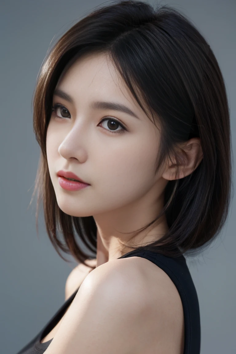 High quality, Shiny skin, (masutepiece:1.4), (8K, Photorealsitic, Raw photo, Best Quality: 1.4), japanes, (1girll), Beautiful face, (Realistic face:1.4), Beautiful hairstyle, Beautiful detailed eyes, (Best Ratio Eyes:1.5), Attractive, hight resolution, Ultra photo realsisim, Highly detailed, Optimal ratio, (Detailed face:1.4), view the viewer, red lipsticks, (Best Ratio Fingers:1.5), (Realistic blue eyes:1.2), ((High Proportion Realistic Breasts, Realistic medium breasts):1.4), (Closed mouth:1.5), Slender body, (with whole body visible:1.5), Portrait, Photography, Detailed skin, Realistic, Photorealsitic, Highly detailed, full length frame, High Detail RAW Color Art, Piercing, diffused soft lighting, Shallow depth of field, foco nítido, Cinematic lighting