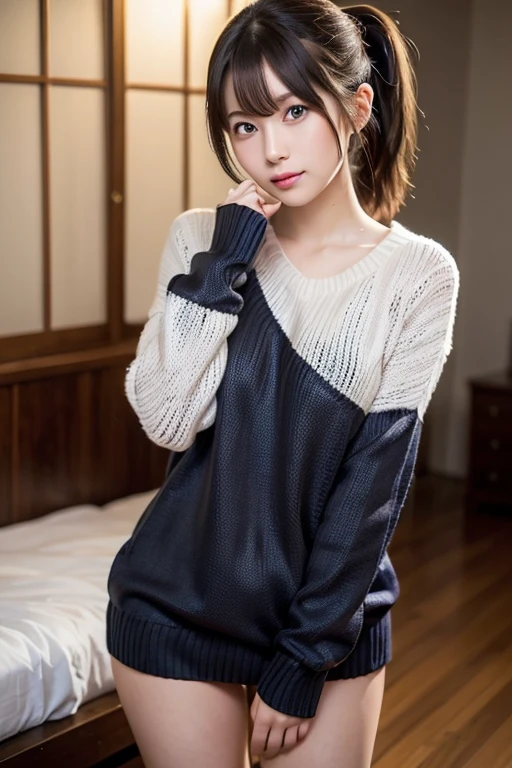 Detailed details,、hight resolution、hightquality、Perfect dynamic composition、Beautiful detailed eyes、short-hair、Small breasts、Natural Color Lip、Kamimei、Shibuya、20 years girl、1 persons、Transparent skin、Glowing hair、masutepiece、Best Quality、finely detail、hight resolution、8K、The correct state of the human body、randome pose、Gravure Model Pose、Onepiece、Cardigan、a miniskirt、Hair soaring in the wind、