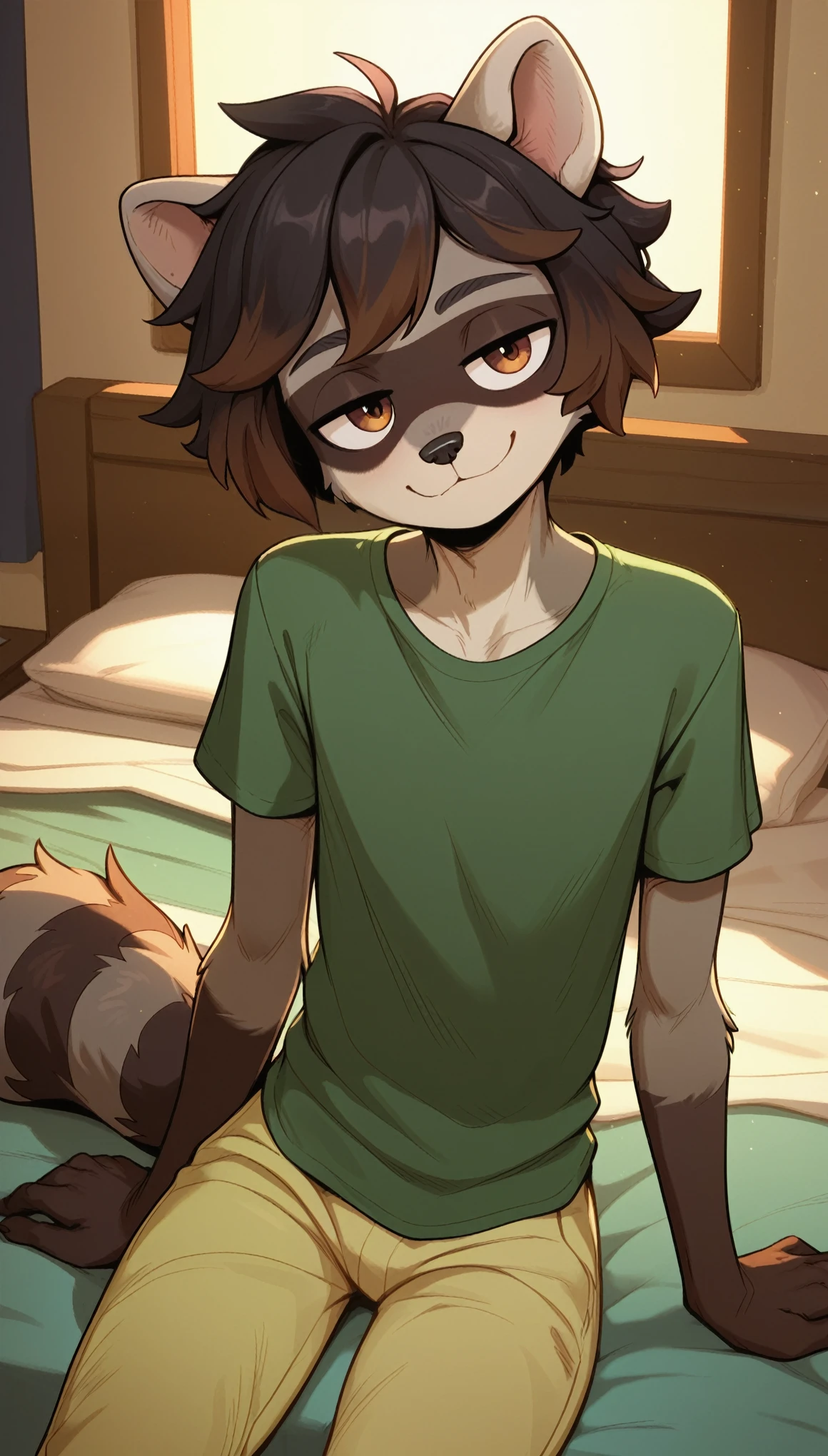 ((solo)), (by darkgem), (by milkytiger1145), (by hemuchang), (by dagasi:0.5), (by waywardmutt), (male, male focus), anthro, furry, (shortstack, shota:1.1), (young, cub:1.1), waffletc, deer boy, (face scar), half-closed eyes, grey_green eyes, dark brown hair, hair tuff, antler, animal ears, animal nose, whiskers, (shy), muscular, defined abs, (topless), (naked), (nude), (hyper penis, long penis, veiny penis, foreskin:1.3), muscular, hyper pecs, (hyper muscles:1.2), (veiny muscle), (veiny balls, huge balls), motion_lines, (ejaculation), (hyper balls:1.2), (saggy balls:1.1), balls tuft, (sweaty:1.4), (masterpiece), vibrant colors, (blushing:1.2), (motion lines:1.4), (speed lines:1.3), indoor, bedroom, bed, lying_down, lying, lay on side, on side, leaning_forward, looking_at_viewer, arm_raised, (close-up, face focus), sagging balls, vibrant colors, colorful, absurd res, ((selfie)), full-length_portrait