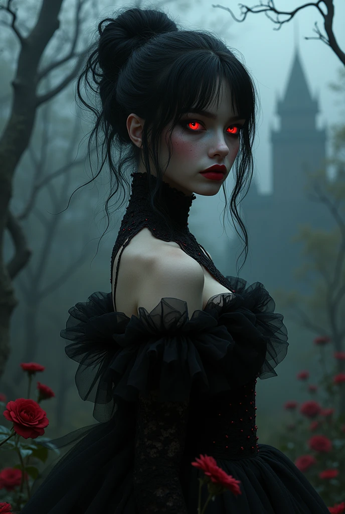 An evil goth with a pretty face