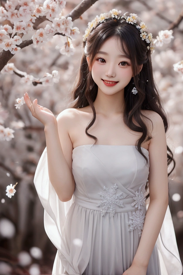 japanese,1girl,face focus,smile,detailed beauty face,detailed chiffon dress