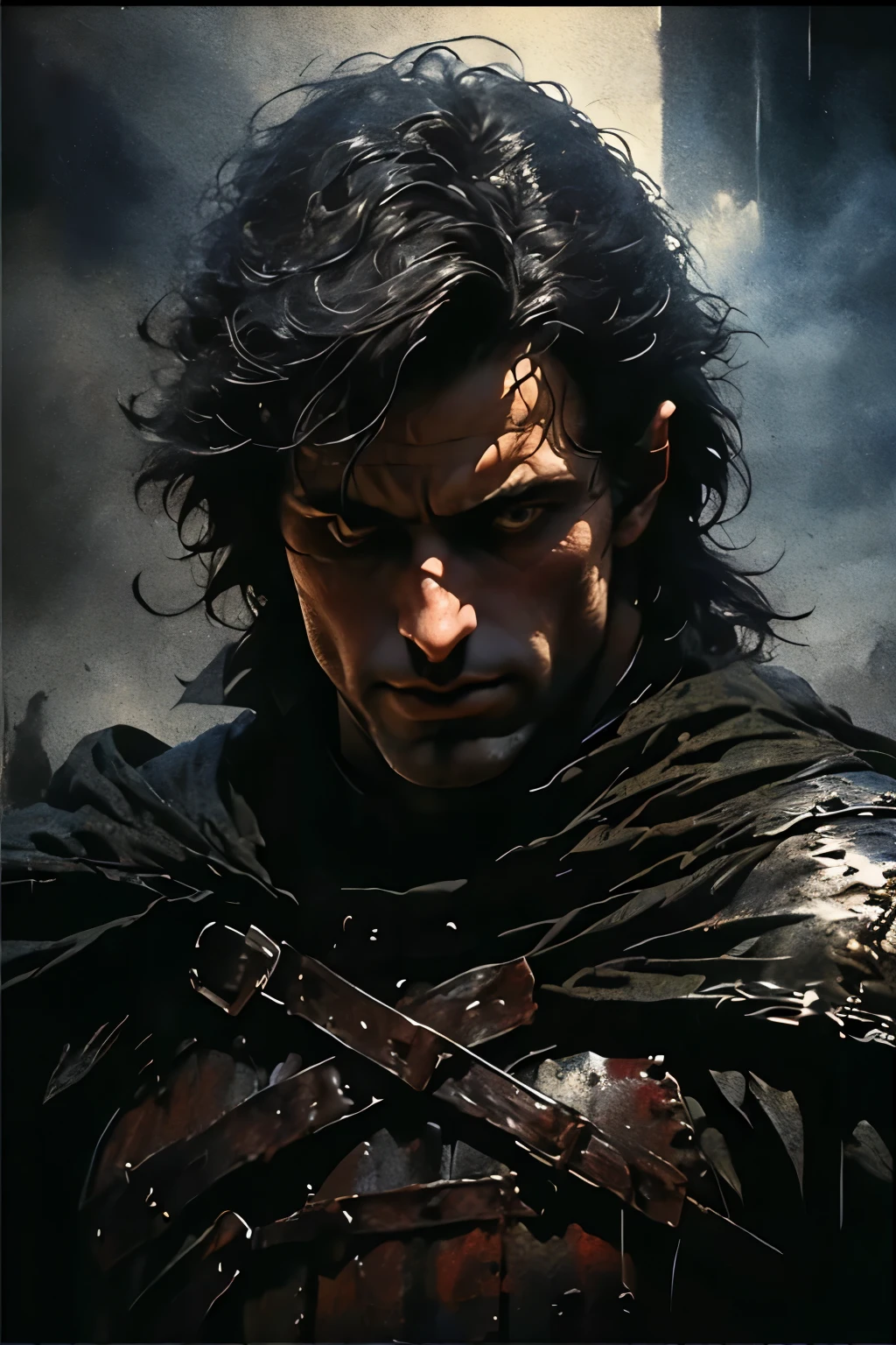 Portrait of a young Napoleon Bonaparte , with dark gray hair, smooth and short, castan eyes. He wears blue red medieval clothes with a Cretan cape. He smiles sarcastically, in a medieval castle setting. 2d ART storm 20 style, d&d art, RPG art roguish smirk, handsome guy in demon slayer art, he's very menacing and evil, grinning lasciviously, dark light night, symmetrical face, symmetric eyes, Foot realistic, Foot, Masterpiece artwork, realistic, Reality, rendering, hight contrast, photographingrealistic digital art trend on Artstation 8k HD high definition detailed realistic , detailded, texture skin, hiper detailded, Textura realistic da pele, armour, best qualityer, ultra high-resolution, (Footrrealistic: 1.4), high resolution, detailded, Foot crua, sharp re, by lee jeffries nikon d850 film stock photographygrafiagraphy 4 kodak camera portra 400 lens f1.6 colors rich hyper realistic texture dramatic lighting irrealengine trending on artstation cinestill 800