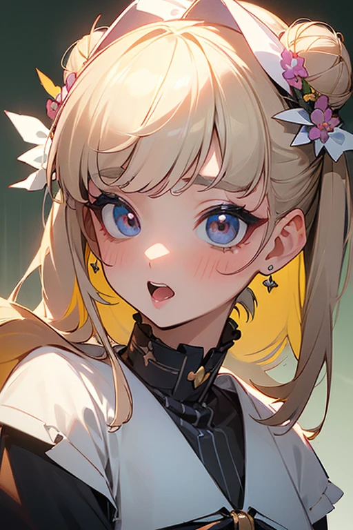 Browsing Caution,masterpiece、highest quality、High resolution、High-quality images、8K, 2 female、skin luster、Glowing Skin、Skin Texture、Expression of fine eyeasterpiece,8K,
masterpiece, highest quality, High resolution,
blonde、short、girl、topless、Face close-up、smile、Plump lips、Open your mouth、High nose、Straight nose、star-shaped pupils:1.4、Golden Eyes、eye shadow、Thick eyebrows