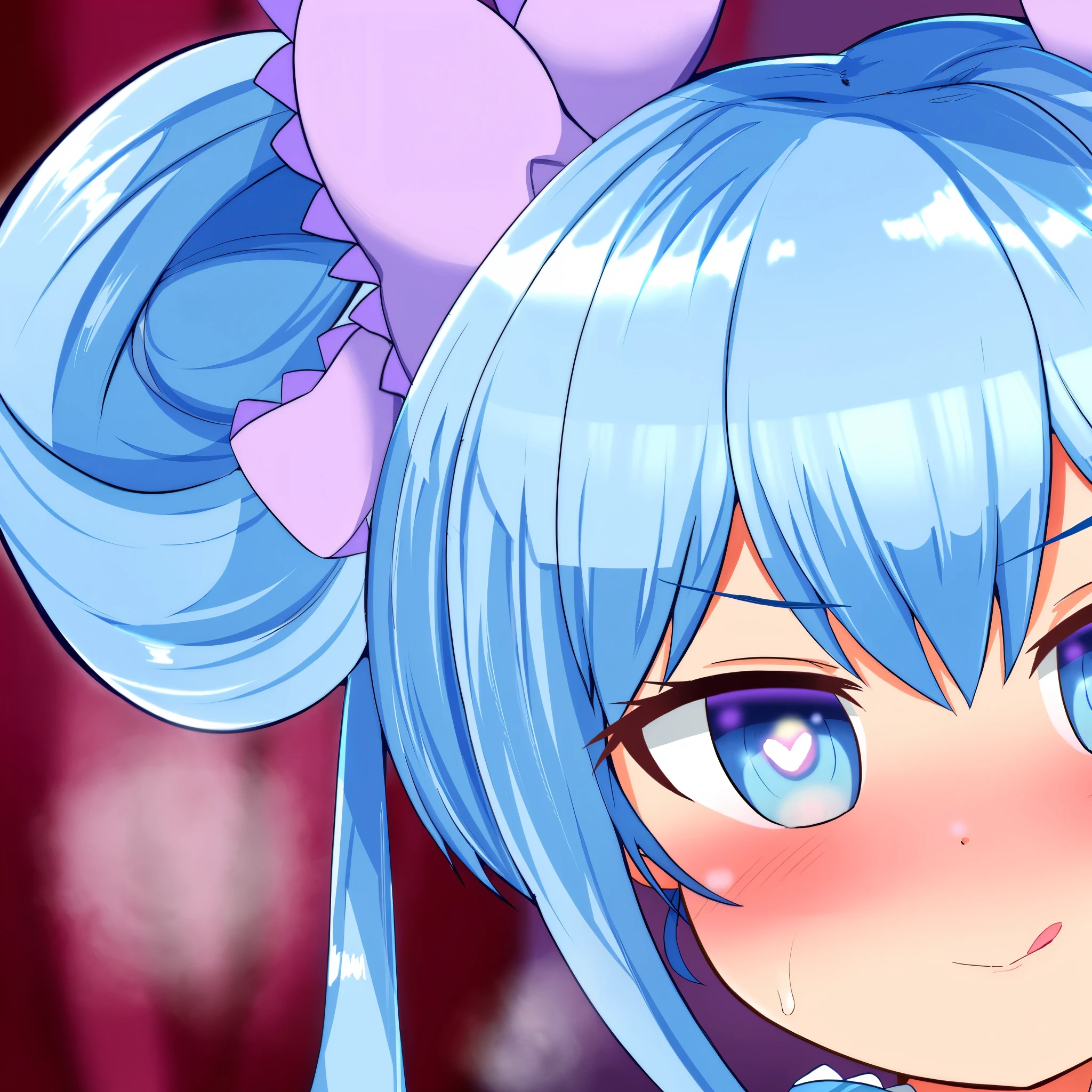  ((masterpiece,best quality,ultra-delicate,Perfect Face,16k,high resolution,very beautiful girl)),blue slime girl,high viscosity slime body,,bunny ears,large breasts,red bowtie,smile,melting legs,nude,blue slimy caves