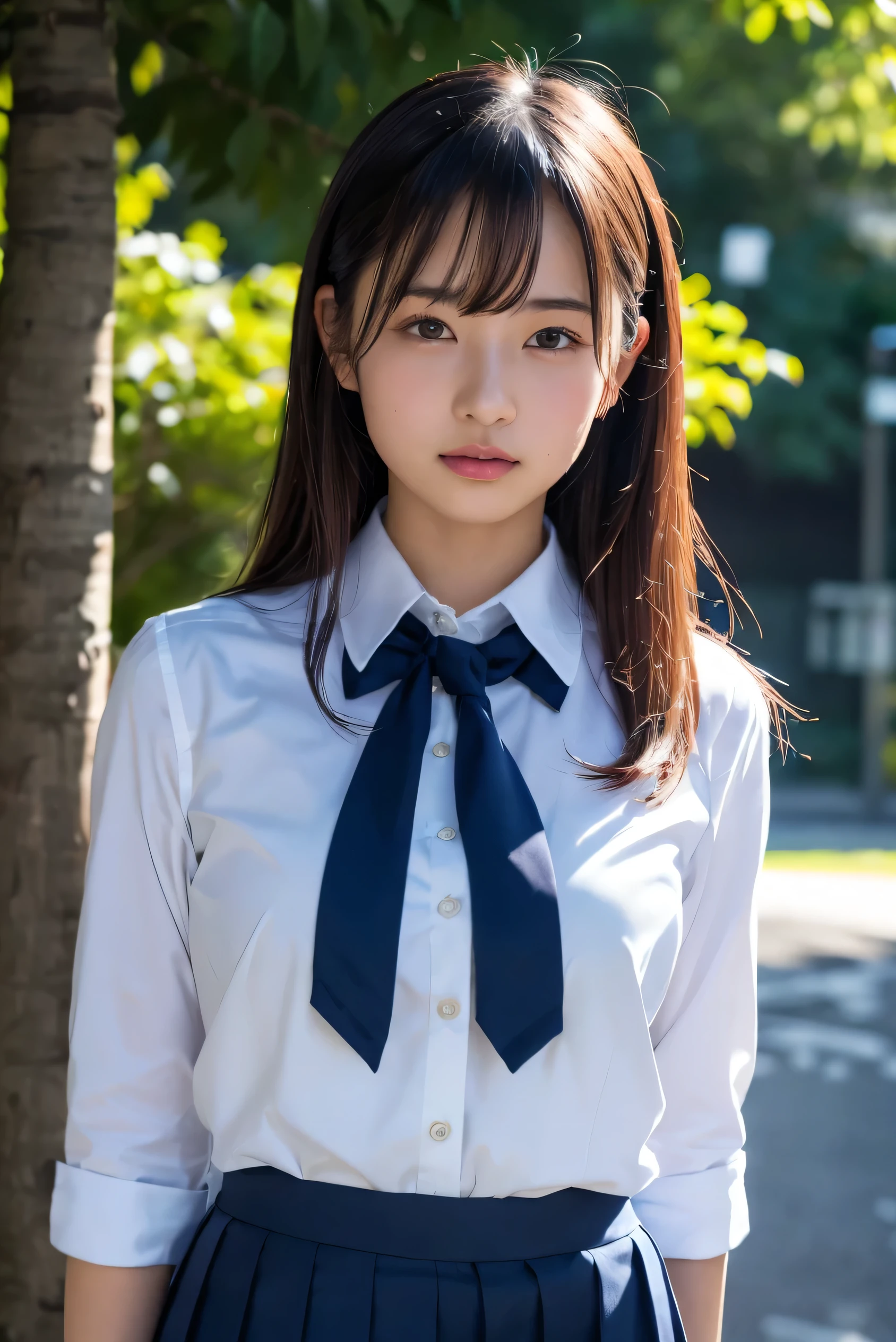 (Best Quality,8K,Raw photo,Realistic,High resolution:1.2),(cute Japanese girls),(Huge breasts:1.20),(Slim body、Naughty body),(Japan High School School Uniform),(school classrooms),(18year old、difficult、Takamine Flower、Prisoner of war of a male classmate、The presence of idols),(Beautiful Realistic Asians:1.5、tenderness)、professional、