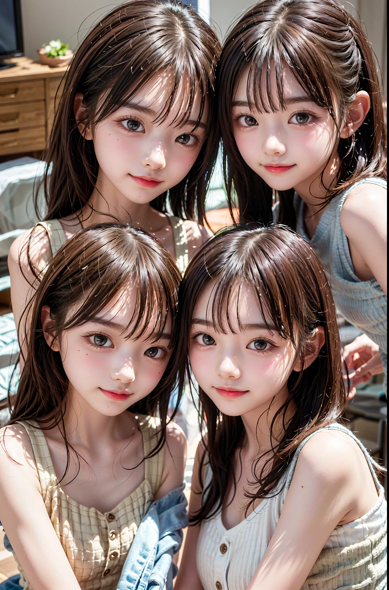 absurderes,a picture、fullnude、All sluts、1000 girls、1000000 girls、Lots of girls、Cute 18 year old girl with the same face and black hair ponytail、a smile、shame、Bustling street、Women only、 crowd photo、clones、Raw photo、same person、saika1、痴女