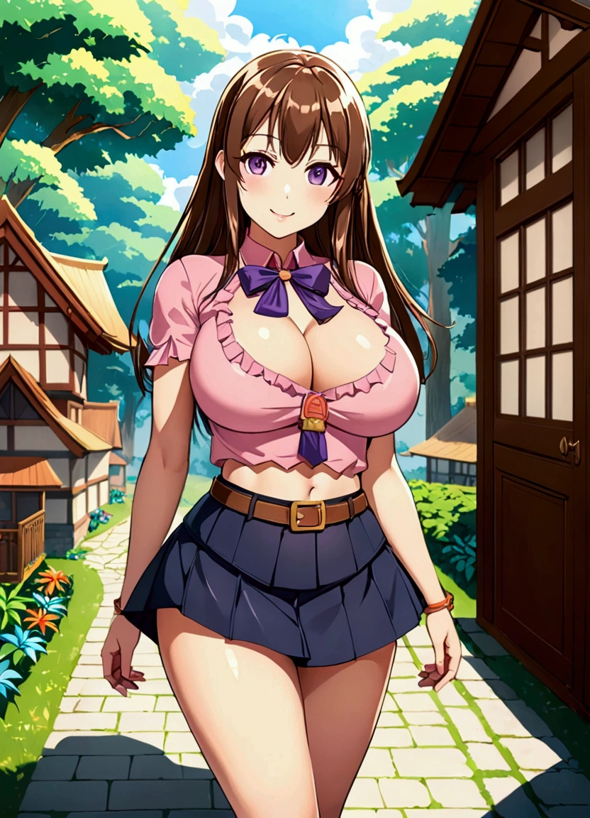 ((anime girl)), in the forest, without clothes, open blouse, Showing the breasts, big breasts and huge BBC, a miniskirt showing her thong, Best quality, perfect face(masterpiece), Best quality , , perfect face((Best quality)), ((ultra detailed)), ((an extremely delicate and beautiful)), (seductive smile), (half-open mouth), perfect body, full body, beautiful feet (perfect eyes), (gray eyes), ((pupil details)), ((detailed pupils)), (pretty eyes), beautiful face, (((big breasts))), shiny skin , smooth skin, looking at viewer, clean skin, ((detailed background)), ((symmetrical body)), ((perfect body)), General view, ((front)), ((perfect arms)), ( (forest bottom)), (topless), (big breasts), (thick breasts), beautiful legs, various positions, in the forest, Raised skirt showing off her thong