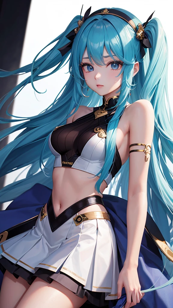Masterpiece、hightquality、fortune teller、1girl in、Cute anime illustration、a miniskirt、Navel out、Mysterious atmosphere、Crystal jade、