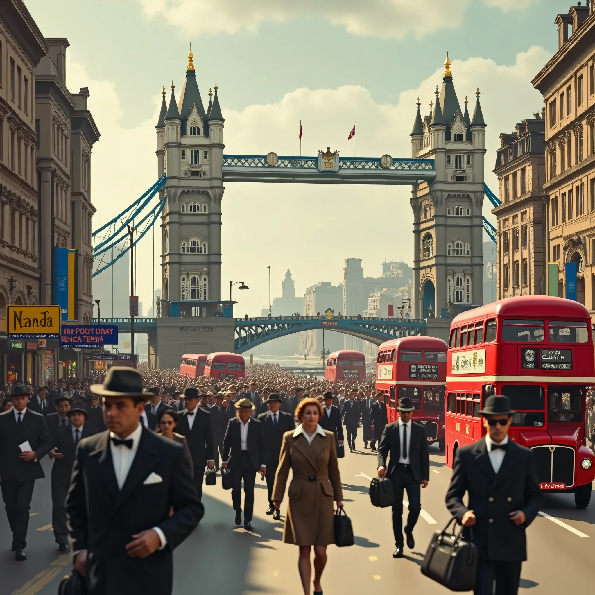 London、Tower Bridge、Routemaster、Piccadilly Circus、1953