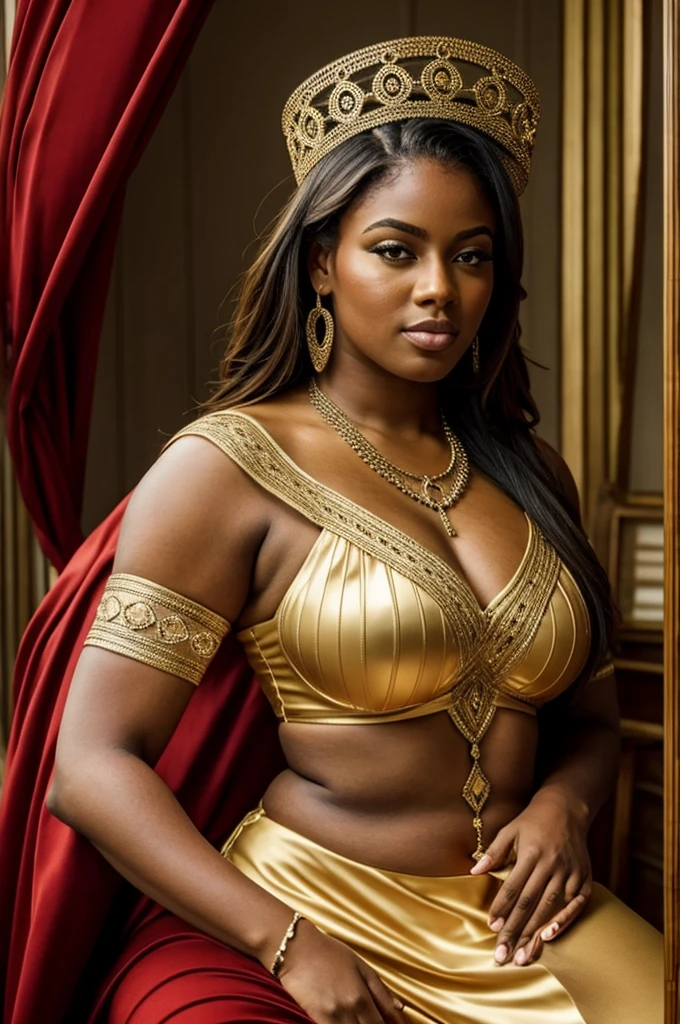 MILF, 2 QUEENS, , BBW, photo vintage, visage feminin parfait, , tache de rousseur, 1888, big huge breasts : 48H,FRONT VIEW, Rembrandt LIGHT , EXTREME LONG V-NECK, BIG CLEAVAGE, BEAUTIFUL EYES, BEAUTIFUL HANDS, LIGHT SMILES, PERFECT FACE, tres long décolleté, CASTLE BACKGROUND, QUEEN, NECKLACE, RING, JEWELERY RICH, SFW, FULL BODY, COLORFUL, ( EBONY SKIN TONE) AFRICAN , ROYAL