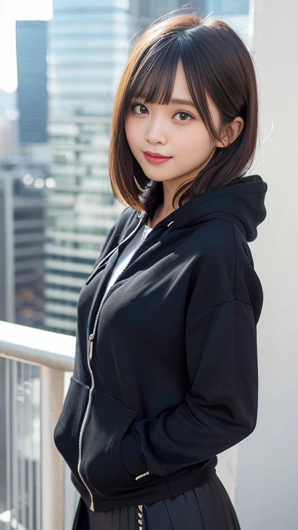 masterpiece , girl , Very long red hair , blue eyes ,  Slope , Perfect figure , ( Techwear:1.2) , cyber punk , future , Modern , in cyber punk city, Light Smile , Detailed face ,, , (8K,  最high quality 1.2),  Super detailed, 8K Ultra HD,, Soft lighting, high quality, Film Grain,   Beautiful lighting,, (Cinematic:1.4) ,Perfect body , Best lighting, Best Shadow,  Sharpness, Contrast,