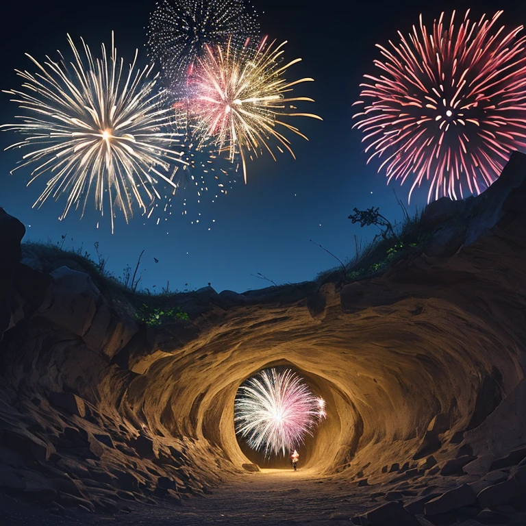 fireworks, subterranean, quiet, luminous, sparkling, serene, sensation,