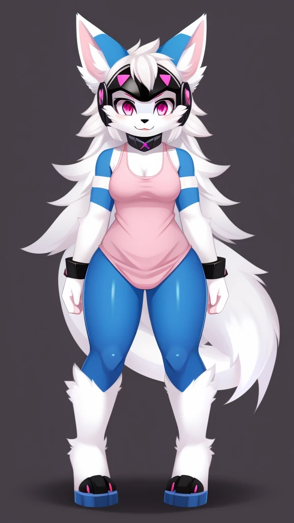 score_9,score_8_up,score_7_up,score_6_up,score_5_up,score_4_up, Lynx, purple fur, purple eyes, anthro, blue hair, purple hair, long hair, eyeliner, eyelashes, black eyeshadow, furry art, cheeks tuft, shoulder tuft, male focus, femboy, fingerless gloves, cute fangs, kemono, shota, fluffy neck, icon portrait, claws, black nails, navel, showing teeth, covered nipples, (by berseepon09), 3d, blender software, crop top, thong, bulge, ((erect penis underclothes)), medium hair, necklace, 5 fingers, slut written on clothes, hands on hips, black clothes, collar,