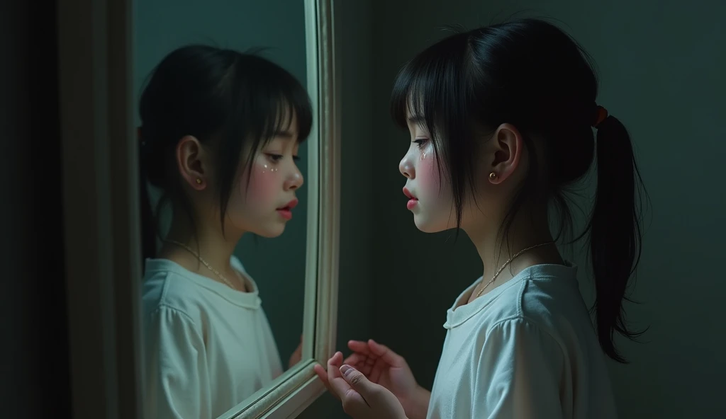 One girl is taking picture and other girl is crying 