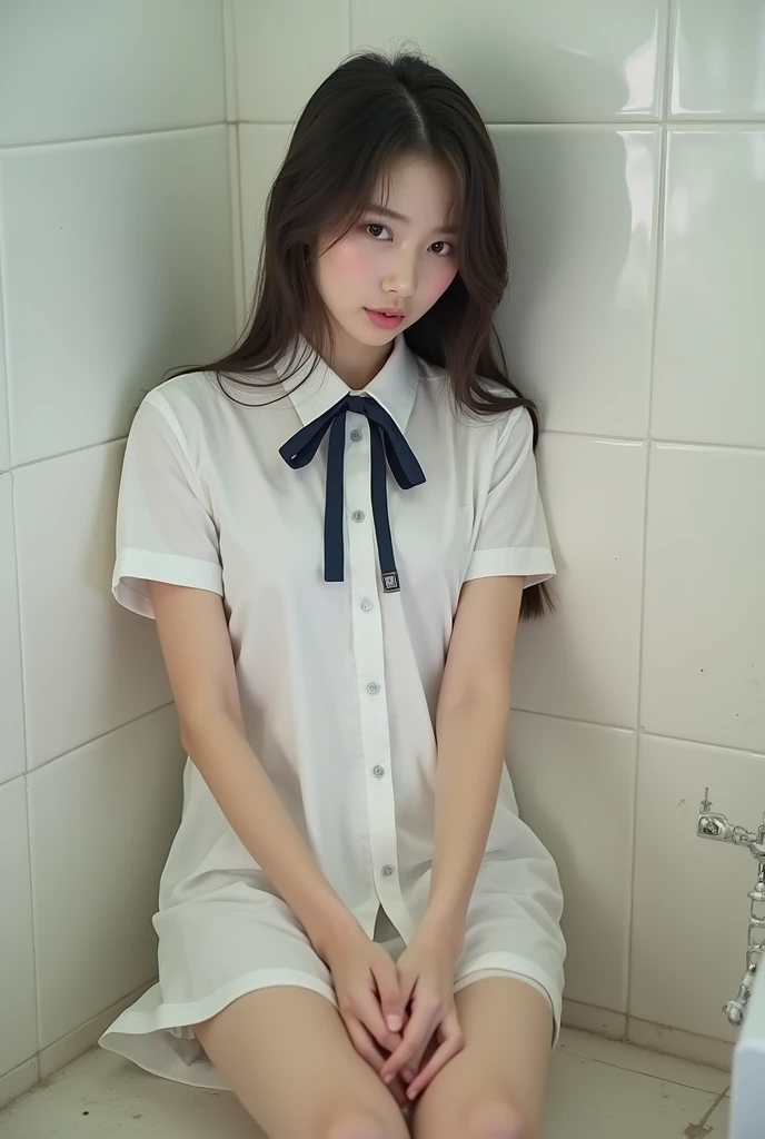 (((Take a shower in the shower room)))、 (((Wet body)))、(((Large chest)))、(((Vulgarity)))、(((Holding the sausage in one hand)))、(((Chew sausages deliciously in your mouth)))、(((Open your mouth wide to the maximum)))、(((stick out your tongue and lick the sausage)))、(((Drooling)))、(((closing eye)))、The most beautiful pretty cute faces、Russian beauty girl、bright expression、Very long and beautiful straight hair、half ponytail、Beautiful blonde hair shining golden、The most beautiful girl in the world、Sexy and cute beautiful 18 years old、Bangs swaying between the eyes、bright big pale blue eyes、snow-white shiny skin、shiny beautiful skin、dazzling gloss of cheeks、(Transparent beautiful natural blonde silky soft hair)、School Uniforms、japanese sailor suits、 (((Petite))), (((Little))), (((Flat))), ((skinny)), (((small ass))), (((slim thigh))),