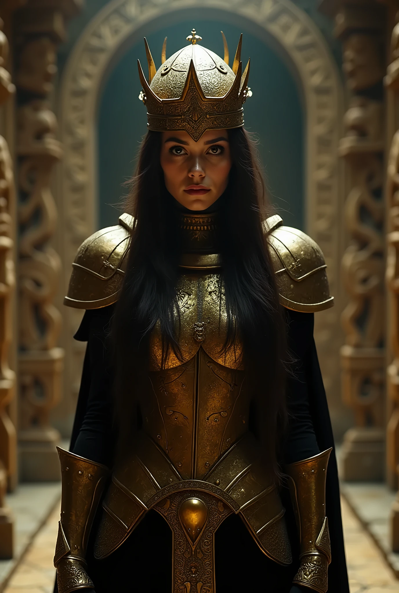intricately detailed, [Rashida Jones|Rachael Leigh Cook] as [Lili Reinhart|Jessica Lowndes] as joan of arc on her knees praying, surrounded by medieval soldiers
hd, hdr, 8k, ultra realistic, highly detailed, 85mm, f2.4
sunset, golden hour, cinematic lighting