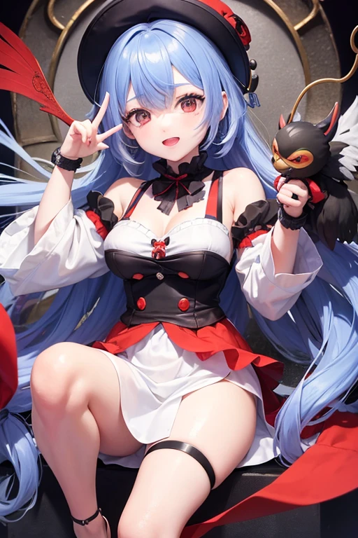 clothed, , sexy , ultra high res, ultra high quality, perfect anatomy, detailed, Yabby, huge breasts,((vullva)) , (aureola), sfw, (((crotch focus))), ((below view)), close up, furry, ahri, black hair, fox ears