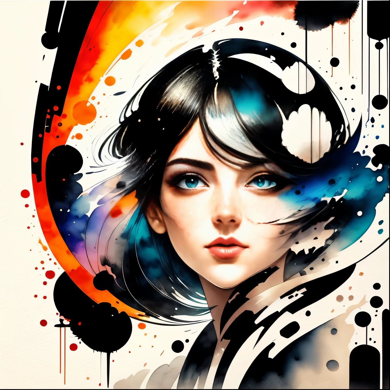 black and white, b&w, ((psychedelic surrealism, pin up girl)), coloring book art, high quality, high resolution, ((vector art)), coherent, aesthetically pleasing, pixel perfect, deep focus, grand scale, cgsociety, octane render, 3d, perfect geometry, trending, monochromatic, black and white, heavy line drawing, thick outlines, bold outlines, lots of negative space, high contrast, very high contrast, accessibility mode, colorblind, stripe, stripes, striped, bars, <lora:MonoCream:1> monocream