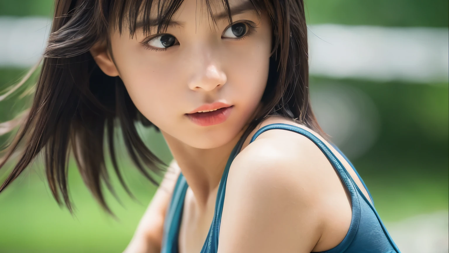 one Japanese beautiful girl, (a beauty 12 years oldの美少女, Delicate girl:1.3), (12 years old:1.3),Angry expression，Photograph from the knee up，
break, (Pink school swimsuit:1.3),
break, Very fine grain definition, (Symmetrical eyes:1.3),
break, (School changing room, Outdoor:1.3), 
break, Small breasts, Black Hair,  12 years oldの美少女,
break, (Eye and facial details:1.0),
break, (masterpiece, Highest quality, Super detailed, Detailed face, 8K)