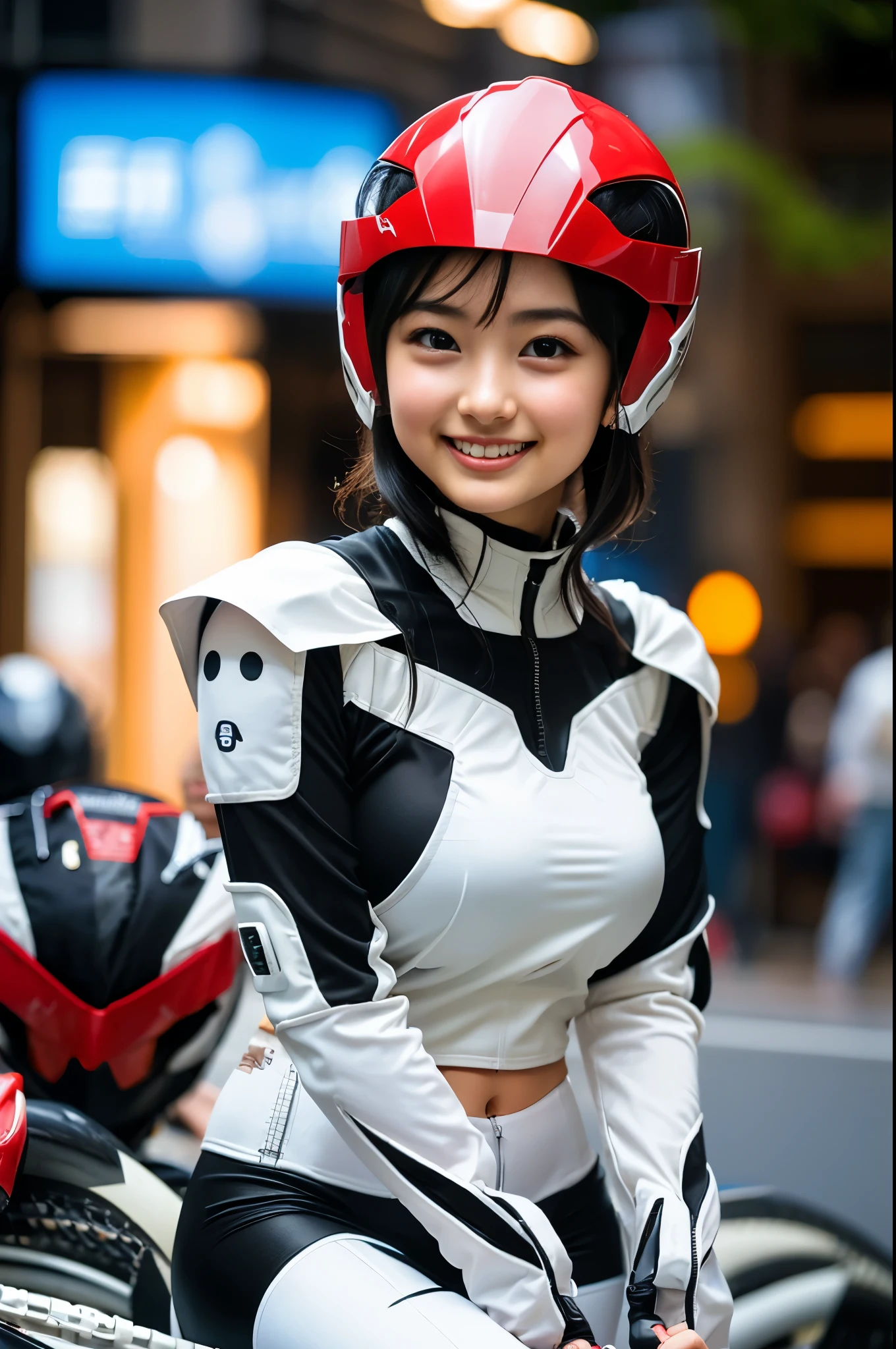 (8k、Raw photography、highest quality、masterpiece:1.2),(Black Hair:1.8),(Twin tails:1.4)、View your audience,Viewed from the front,White skin,(Plug Suit:1.6)、(Tight waist:1.6)、(Clothes that accentuate the shape of the breasts:1.0)、(Big Breasts :1.3)、Slim figure、Ultra-high resolution,beautiful,beautiful fece,(one person、No background:1.9),whole bodyボディー,Japanese women,(reality的:1.37)、Photon Mapping,reality、(Baby-faced and cute: 1.5)、(Cute Smile: 1.8)、(Round face: 1.8)、Radio City、Physically Based Rendering、Depth of field rally background、photograph, (I can see your knees、Thigh close-up:1.8),(Camel Toe:1.6),whole body、Great quality