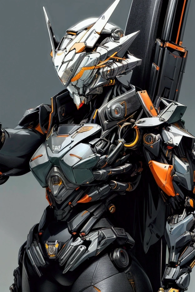 Reinforced exoskeleton, parte superior do corpo, Front view, virado para a frente, Pose de luta