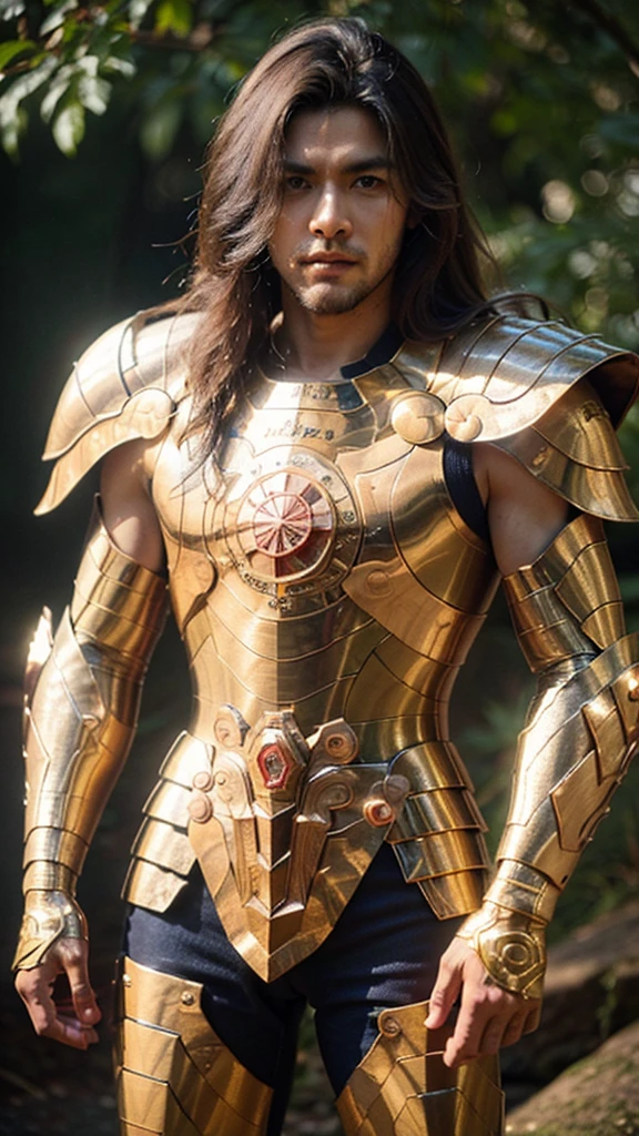 (((1man)))  a hyper realistic ultra detailed photograph of a handsome japan man photorealistic full pose style Dohko at agreek ruins background, tattered Libra gold half shiny metal armor, long brown hair, blue eyes, dynamic pose, detailed symmetric beautiful hazel eyes, detailed gorgeous face, 30-megapixel, 4k, Canon EOS 5D Mark IV DSLR, 85mm lens, sharp focus, intricately detailed, long exposure time, f/8, ISO 100, shutter speed 1/125, diffuse back lighting, award winning photograph, facing camera, looking into camera, monovisions, perfect contrast, High sharpness, facial symmetry, depth of field, ultra-detailed photography, raytraced, global illumination, TanvirTamim, smooth, ultra high definition, 8k, unreal engine 5, ultra sharp focus, award-winning photograph, trending on artstation, realistick 8k