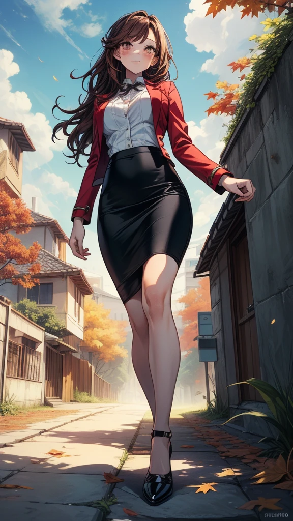 tmasterpiece,Need,8K,Girl,teens girl,Plum eyes,brown pubic fur,bobo head,Envy face,Shine,middlebreast,Exquisite facial features,The expression of squinting,Beautiful leg line:1.3,thick thight,Big breasts Thin waist,校服,High socks,tiese,((pencil skirts)), red high heel pumps, lacepantyhose,, pathway_stilt_with_full bloom_cherry_Blossom_Green trees,,view the viewer,From below,full bodyesbian, legsupms,