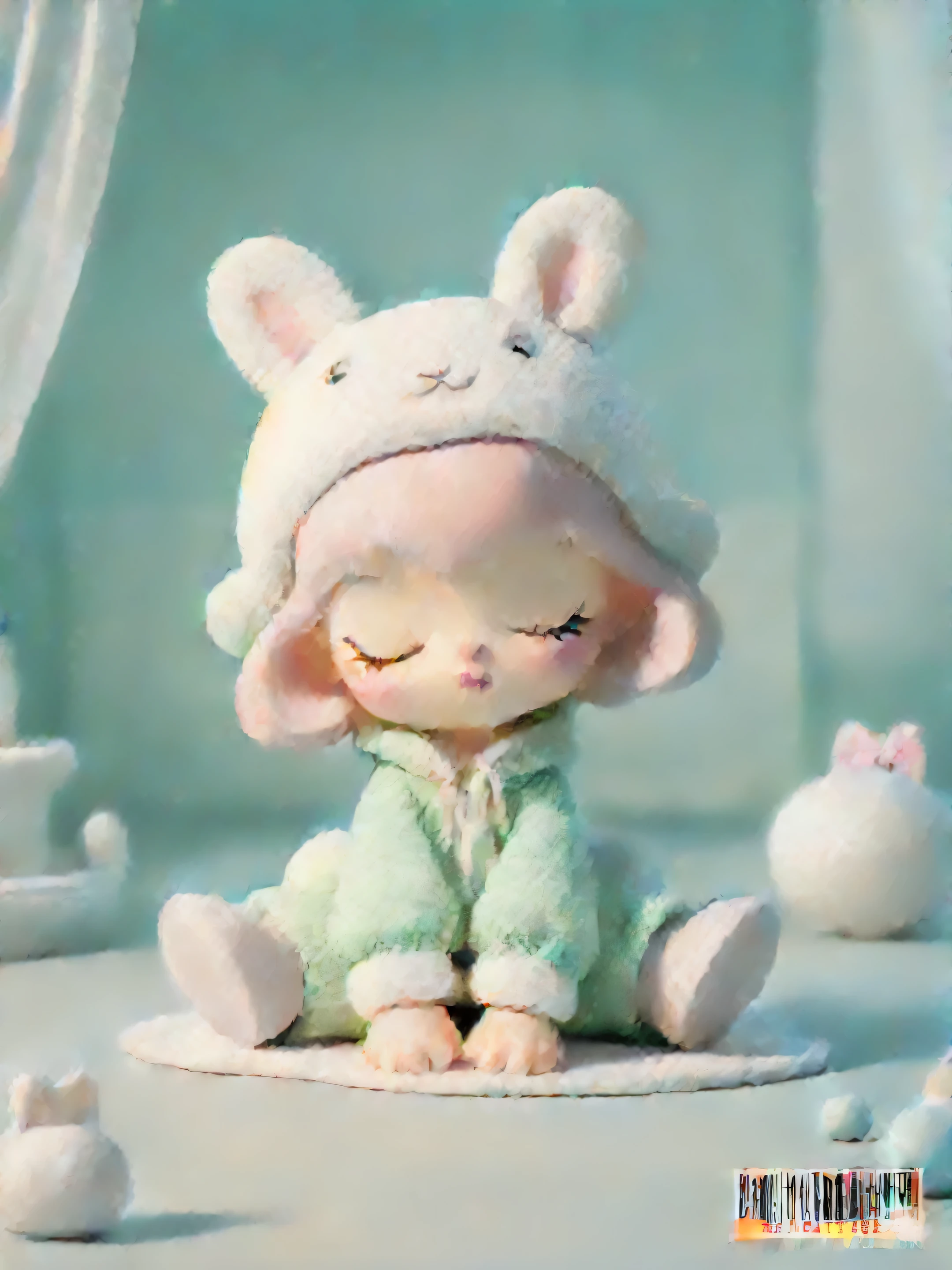 plus size, plus size anime, anime style, happy, smiling, blushing, sweet, cute, close-up, stuffed animals, bedding, bedroom setting, sunbeams, soft, playful
