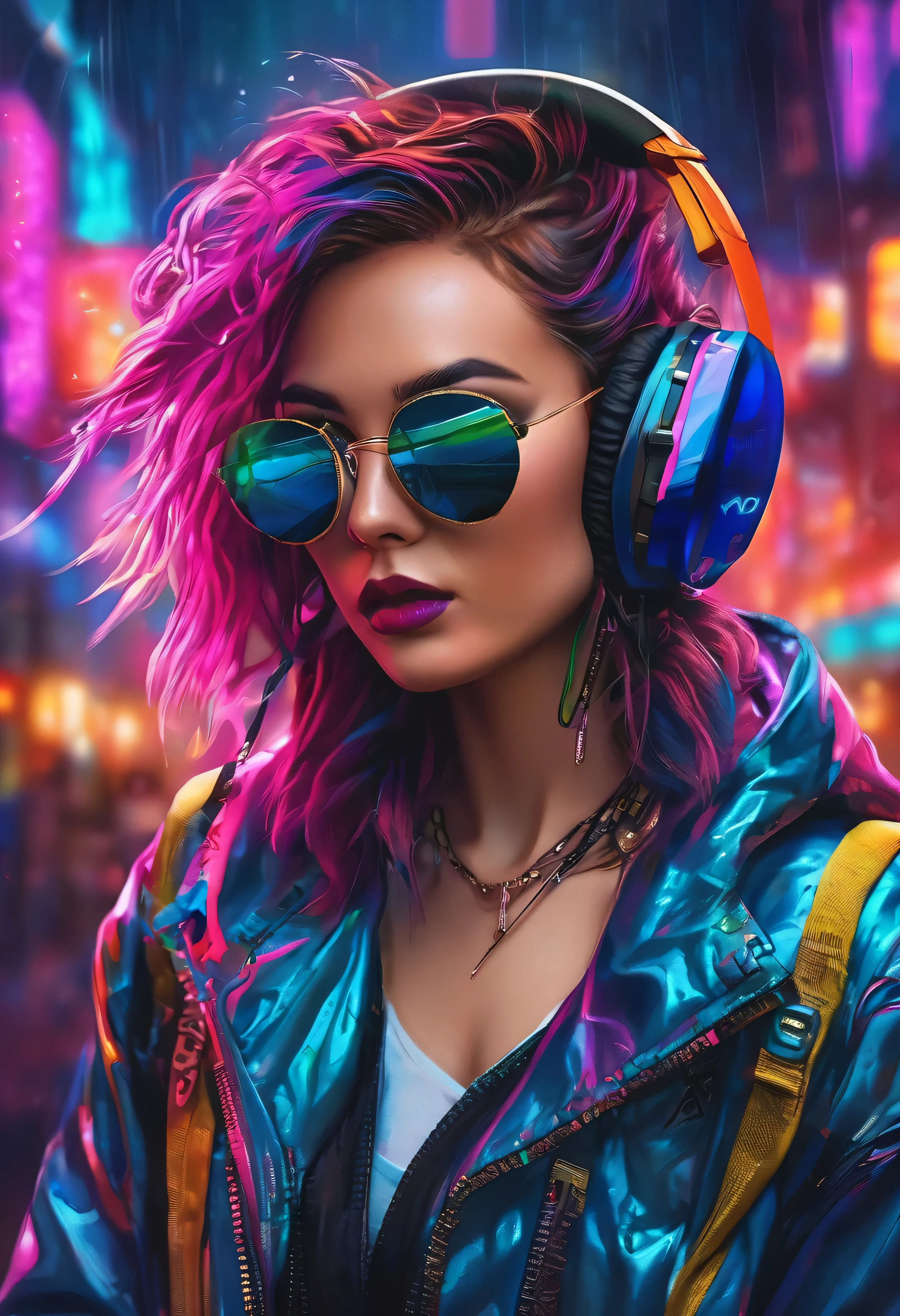 create an image demonstrating the style of ((Cyber Grunge)) style, hyper realism, 8k high definition, vibrant colors, sharp focus, insanely detailed