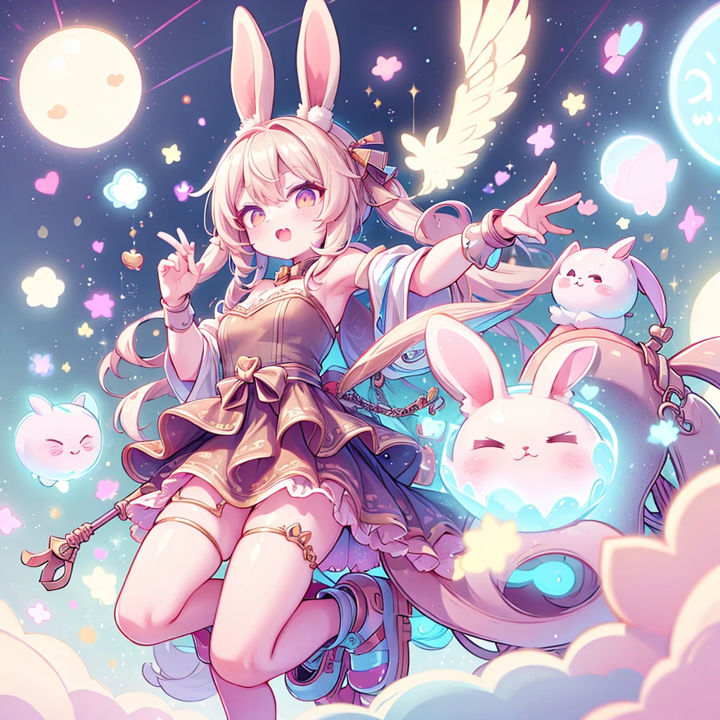 Chibi-e,girl,Bunny girl,black,Mini character,small