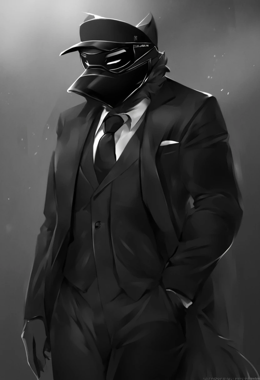 Creates an image of the subject, dressed in black, in a suit like Black Noir, just a little more greyish on the suit plates, and also the visors of his mask are red, Also попробуйте изменить маску, to make it look different, than Black Noir, Give him a cool and menacing look, but at the same time simple, Also, so that the drawing style would be in anime style with a modern design