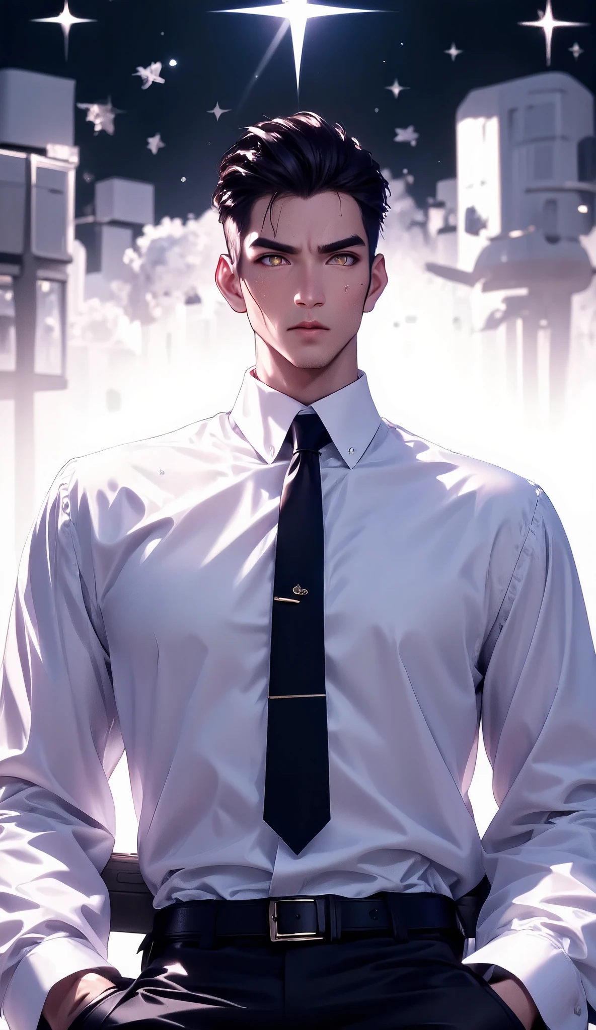 Second Dimension，Anime style，Hector Fay, Ultra high quality cg,, 1 man, Single，whole body, ，Male focus, tie，shirt，Trousers，leather shoes