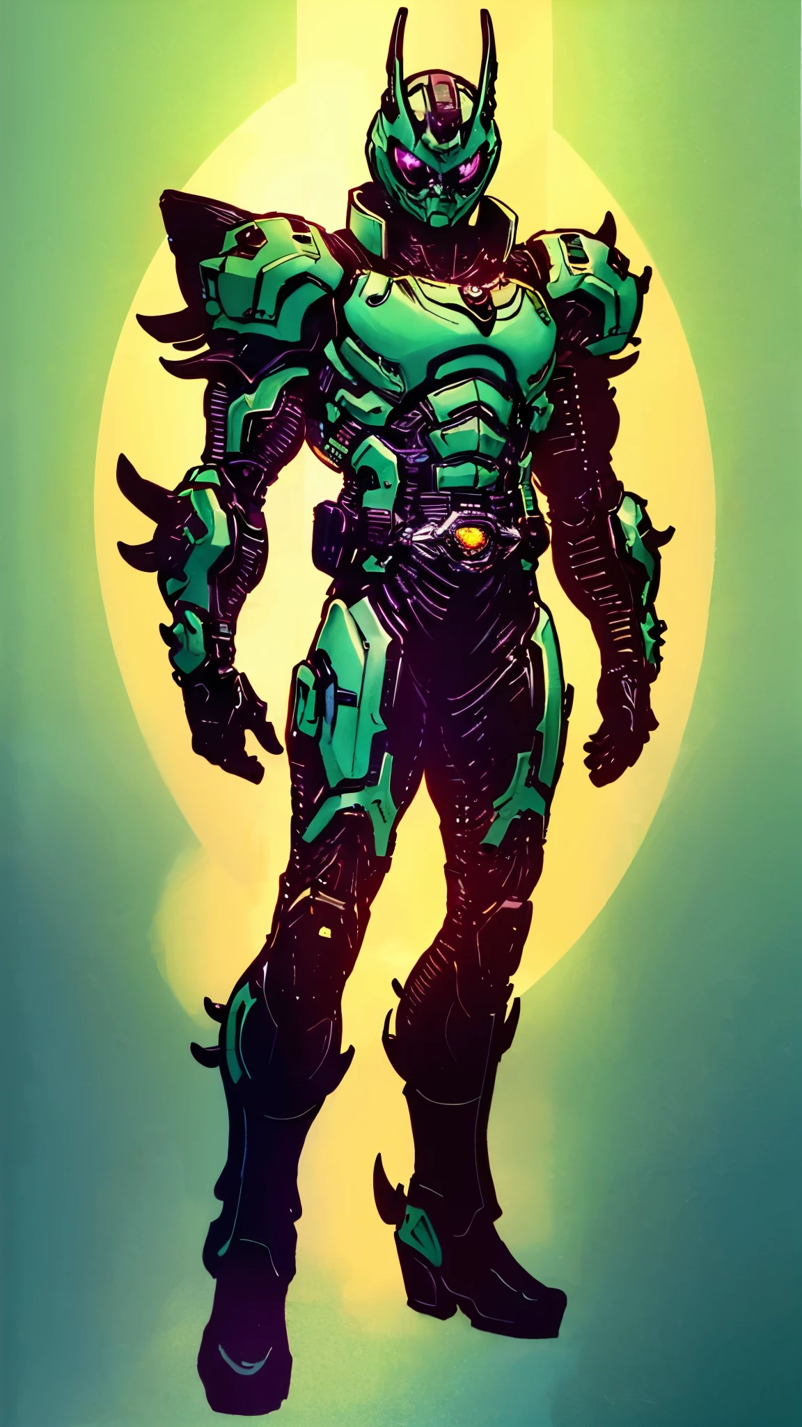 (masterpiece:1.5, best quality:1.5, extremely delicate:1.5), ((male:1.5)), a man wearing a full-face helmet, a biotech armored combat suit, green eyes, (a composite layered chest armor), fully enclosed shoulder guards, matching arm and leg guards, a belt of gemstone, (the color scheme is primarily Blue with White and Red accents), the design balances heavy with agility, a high-tech bio-mecha armor, (Armor Concept Inspired by Kamen Rider, stand of a futuristic sci-fi city), this character embodies a finely crafted Superhero in anime style, exquisite and mature manga art style, (the armor glows), metallic, high definition, highres, ultra-detailed, ultra-fine painting, professional, perfect body proportions, golden ratio, anatomically correct, symmetrical face, extremely detailed eyes and face, high quality eyes, creativity, RAW photo, UHD, 32k, Natural light, cinematic lighting, masterpiece-anatomy-perfect