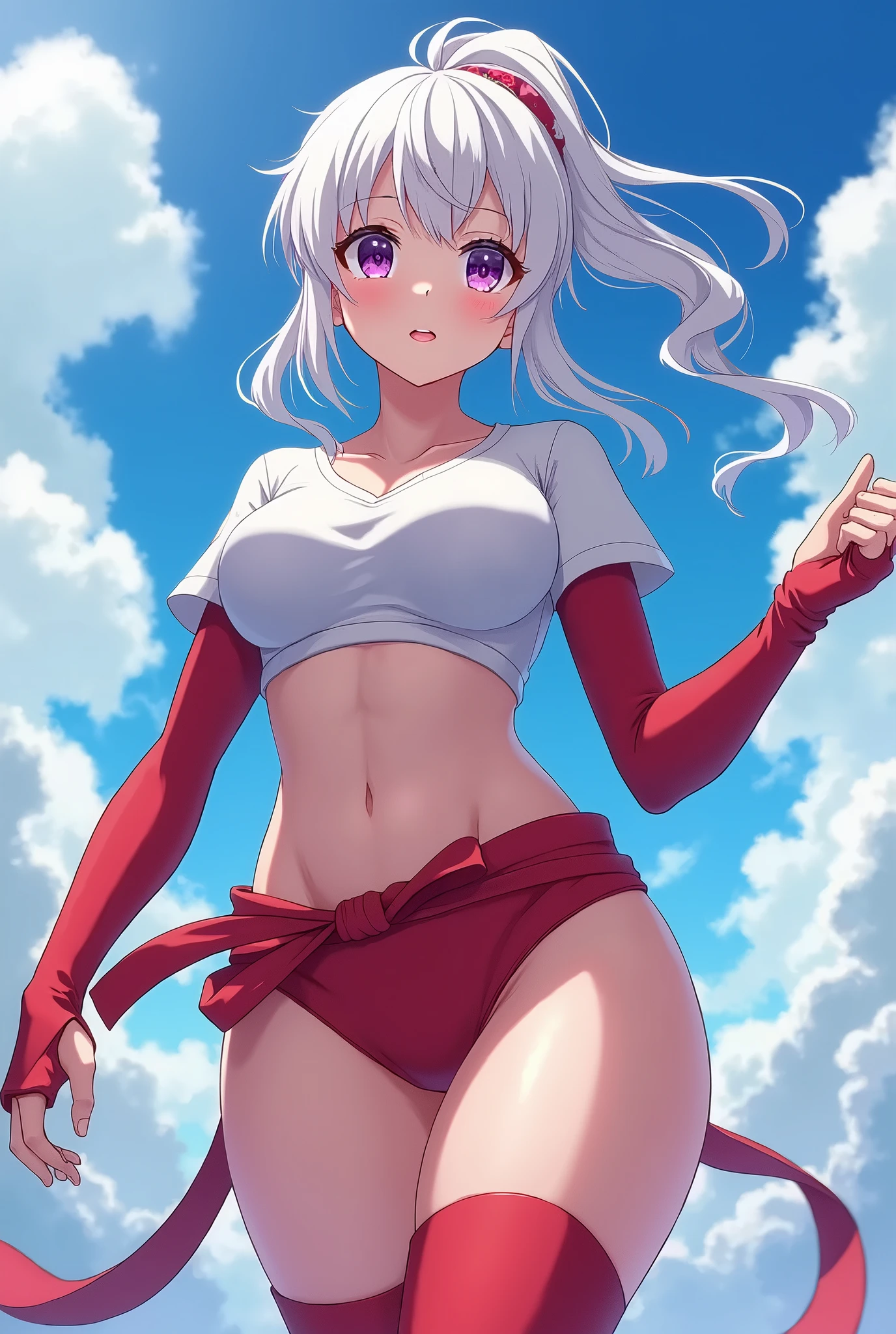 girl, white camisole, silver hair, {{{masterpiece}}}, {{{best quality}}}, (erectile nipples), ((trembling)), (((vulgarity))), (five finger), spread vagina, spread legs