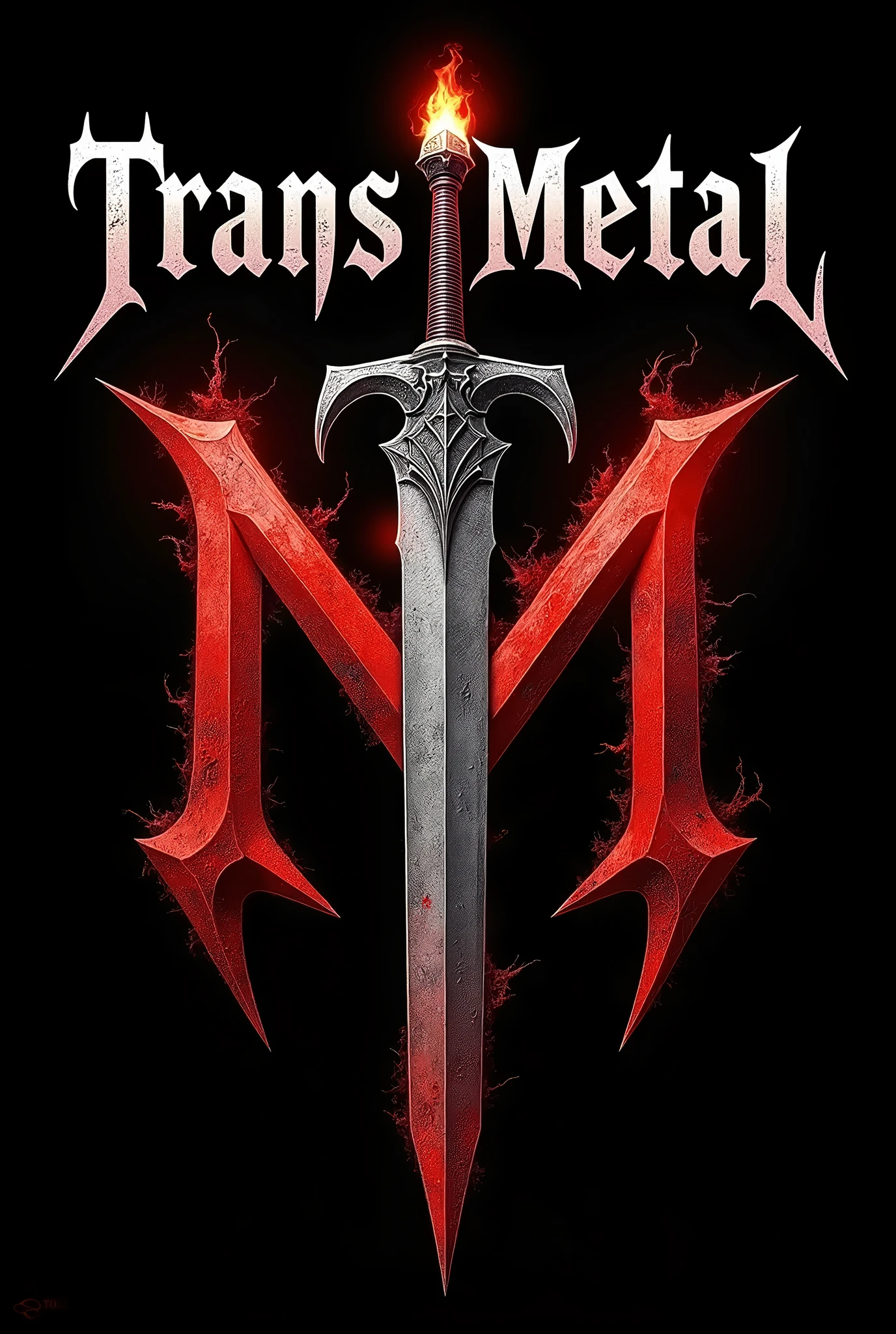 Illustration for a poster to promote a heavy metal concert, with two barbarian warriors with black hair and a female warrior in armor, with purple hair and green eyes, between the two warriors, with fire behind them, in the style of 80's comic books, in the dimensions used for Instagram posts, with the event title The Alliance of Metal with the letters in metallic gray with black shadows, in the middle of the poster