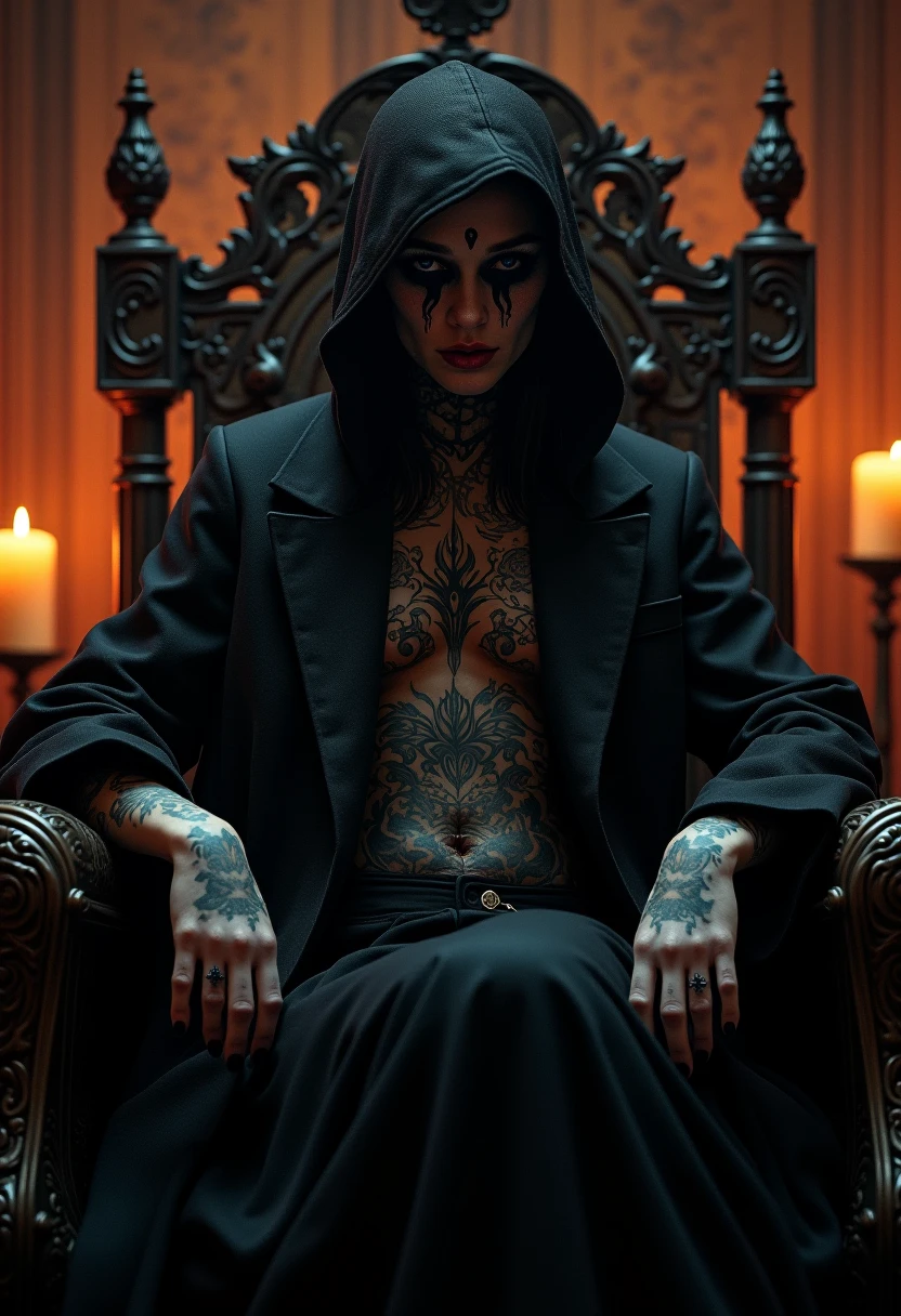 NSFW, naked, nude, lying pose view from above, open legs, naked pussy,Priscilla is a beautiful vampire., black fur, In the style of Boris Vallejo, high detailed vampire dress, high detail face, high detailed leather, mature athletic body, perfect proportions, Heavy metal aesthetics, dark vampire castle interior background, high quality, masterpiece, realistic photo, intricately detailed, 8k, HdR, shallow depth of field, wide light, high contrast, Backlight, light flares, sharp focus, Raw color photo, looking to the camera, cold colors, various poses
