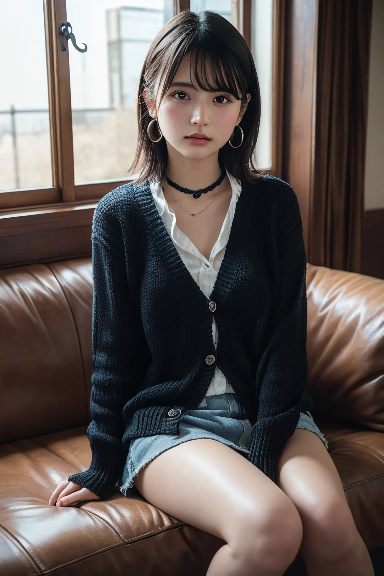 (8k、RAW Photos、highest quality、masterpiece:1.2)、(Realistic、Realistic)、1 girl、((Pink Dress、belly button、See-throughのオフショルダー、Fluttering Hair、Stand with hands on hips、See-through、boots、Very small breasts、Small pink areola、small erect nipples、Narrow waist、Shaved、View from the front、Sitting in a chair、frozen body)、smile、Lots of eyelashes、Add shine to your eyelids、skeletally correct、((Pull up your skirt yourself)))、(Lift it yourself)、(((She spreads her legs wide and excitedly shows off her genitals. )))