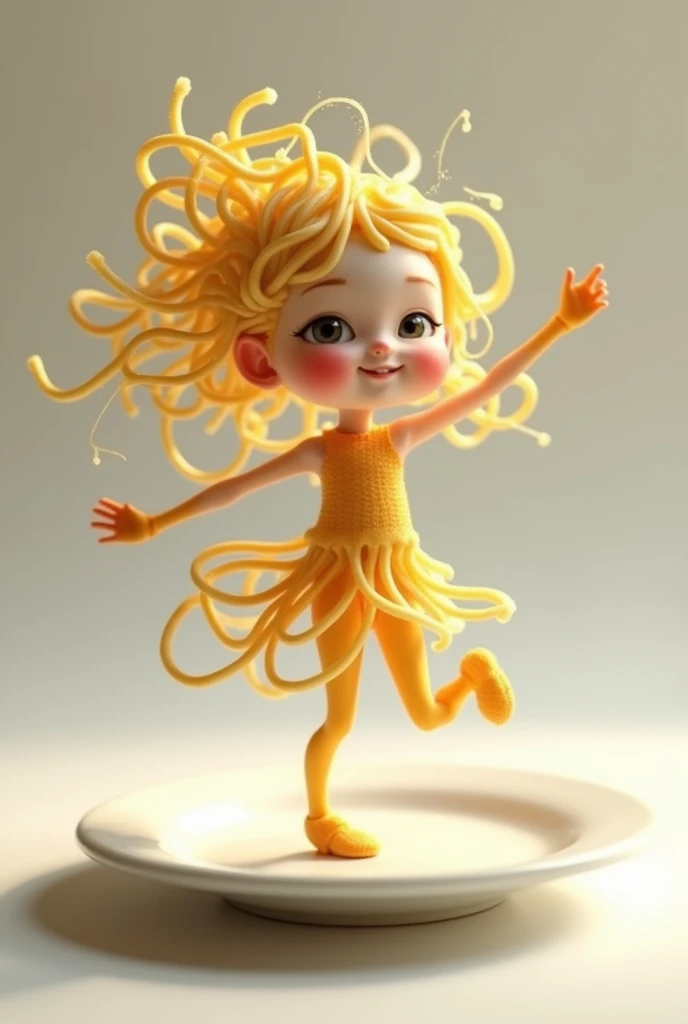 Spaghetti dancing in a human being baby
 form