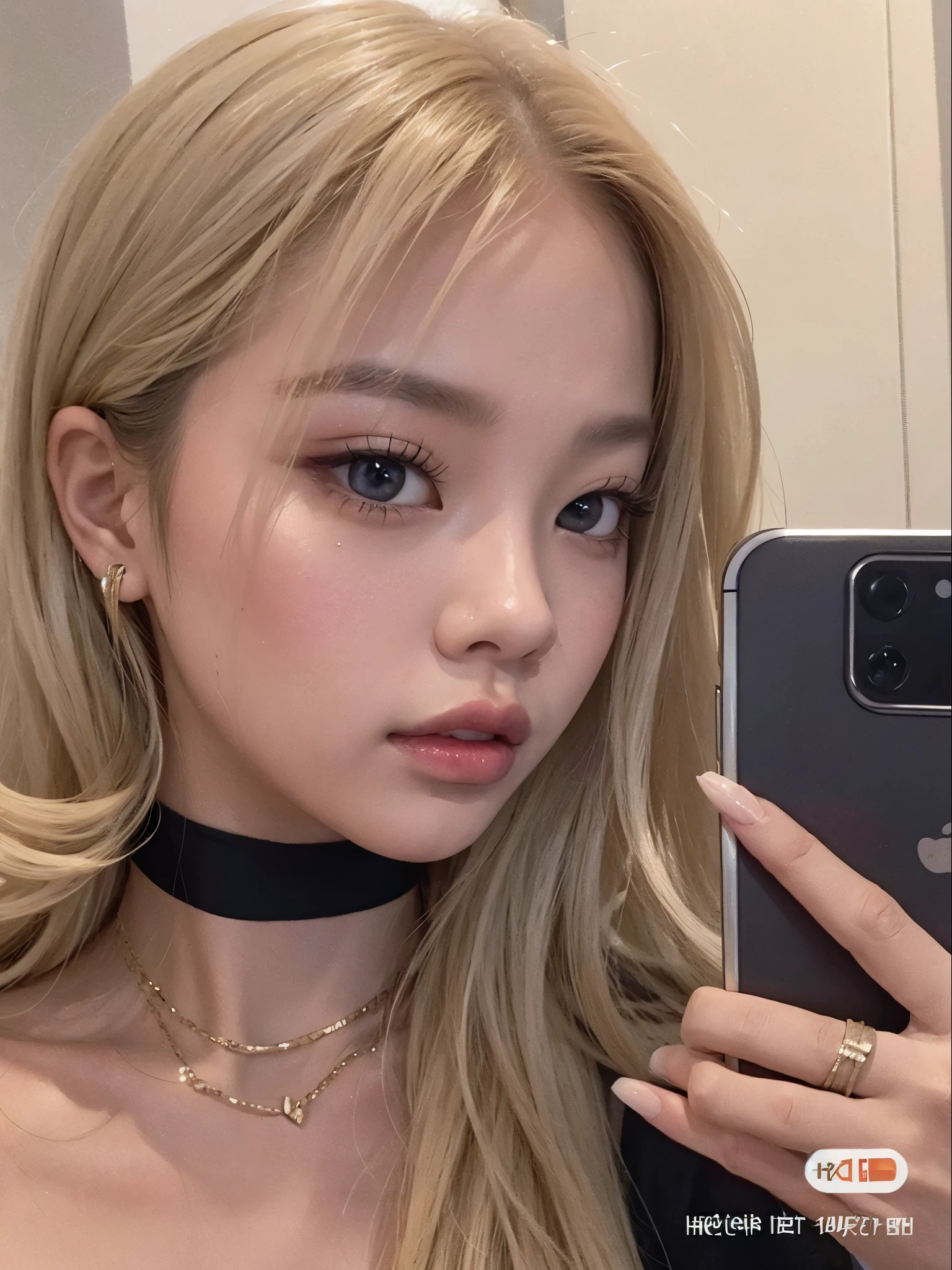 a close up of a woman taking a selfie in a mirror, 8k selfie photograph, 19-year-old girl, 🤤 girl portrait, young and cute girl, ulzzang, pale porcelain white skin, ruan cute vtuber, lalisa manobal, yanjun chengt, very beautiful cute catgirl, instagram model. Blackpink rose face, rosé do blackpink rosto