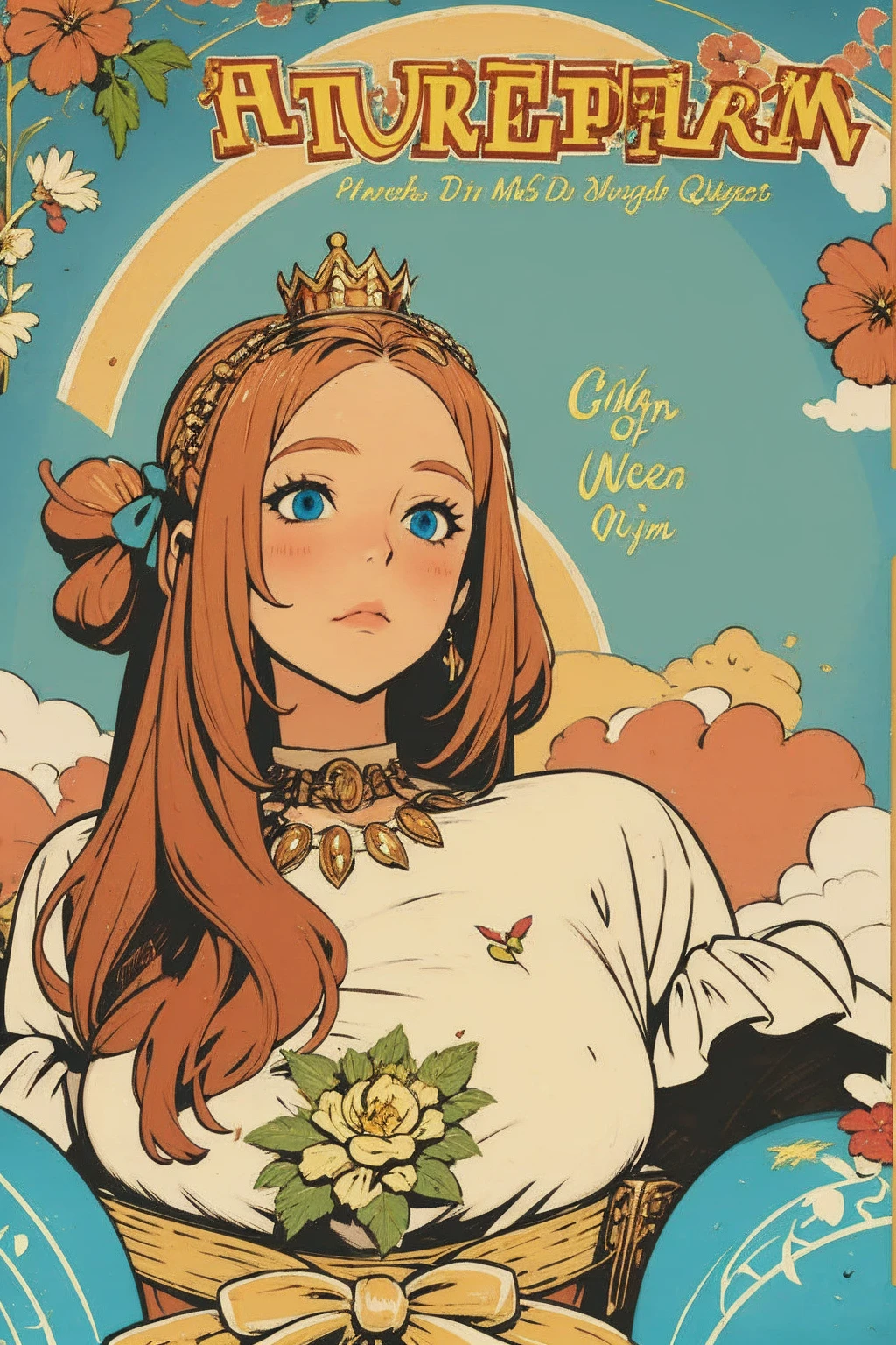 There is a woman in a white dress with a crown on her head., a Beautiful fantasy queen, ((Beautiful fantasy queen)), Portrait of a Princess, Artwork in the Gubes style. 5D CGIアニメファンタジーアートワーク, 8K high definition detailed art,  ligneclaire