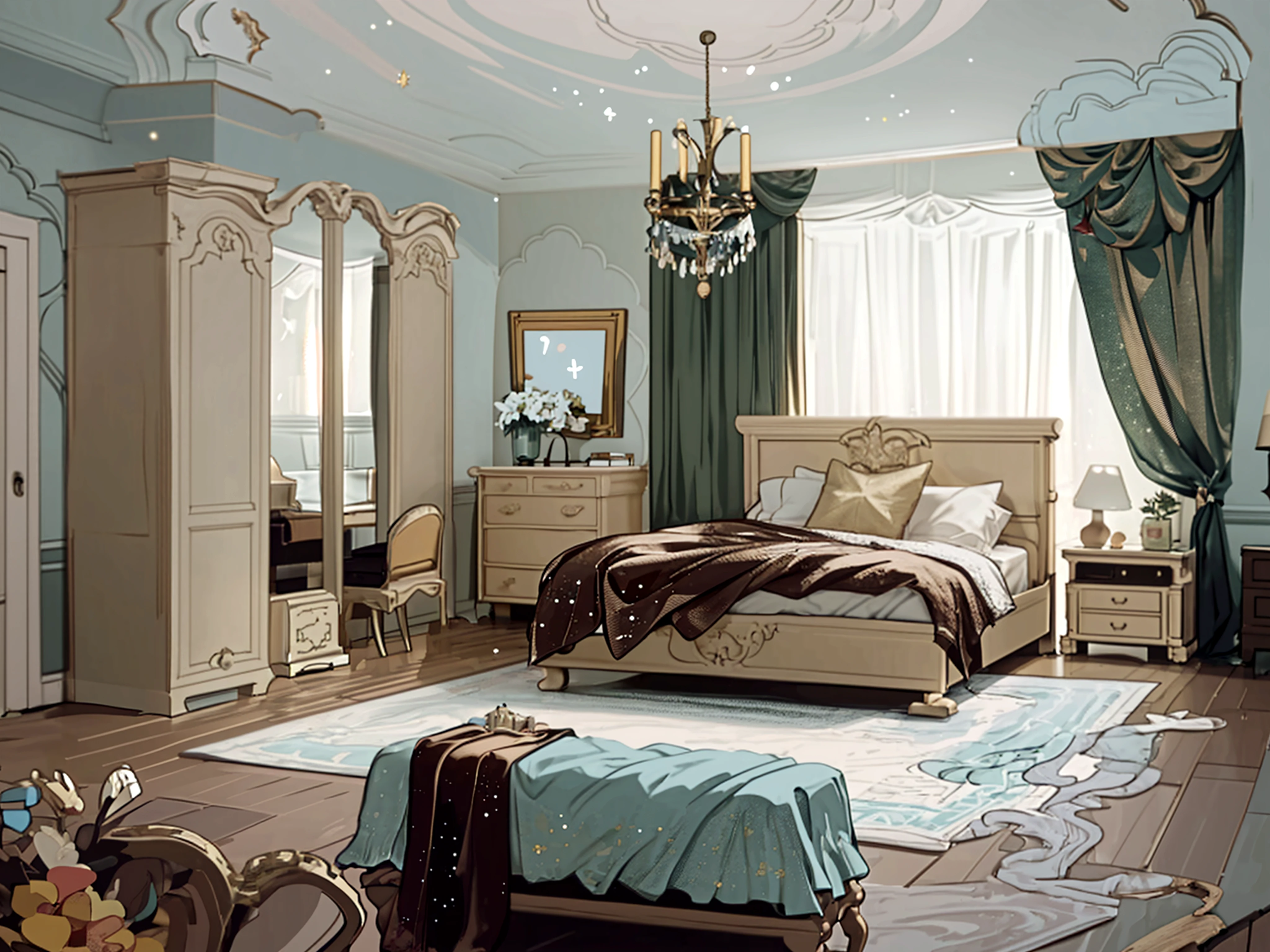 bedroom interior design in a modern classic style