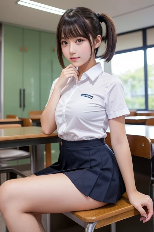 Photo Real、photoRealstic、girl1 A dark-haired、Blunt bangs Acme face、panting、ahe face、put out the tongue、droolng、dripping saliva shirt、neck tie、skirt by the、Japan school uniform large full breasts、skinny body、Soft thighs、vaginal、cunt、clit、Semen、Female genitals、Sexual organics、Ichimotsu Boldly open legs、Normal bit、SEX、ssex、play sex、insertion、Vaginal insertion、Sexual organics inserted、Insert Ichimotsu、Sperm、Sperm drenched、large amount of sperm、Sperm all over the body、Intense Sex、Vigorously inserted、cum shots Background with、Classroom